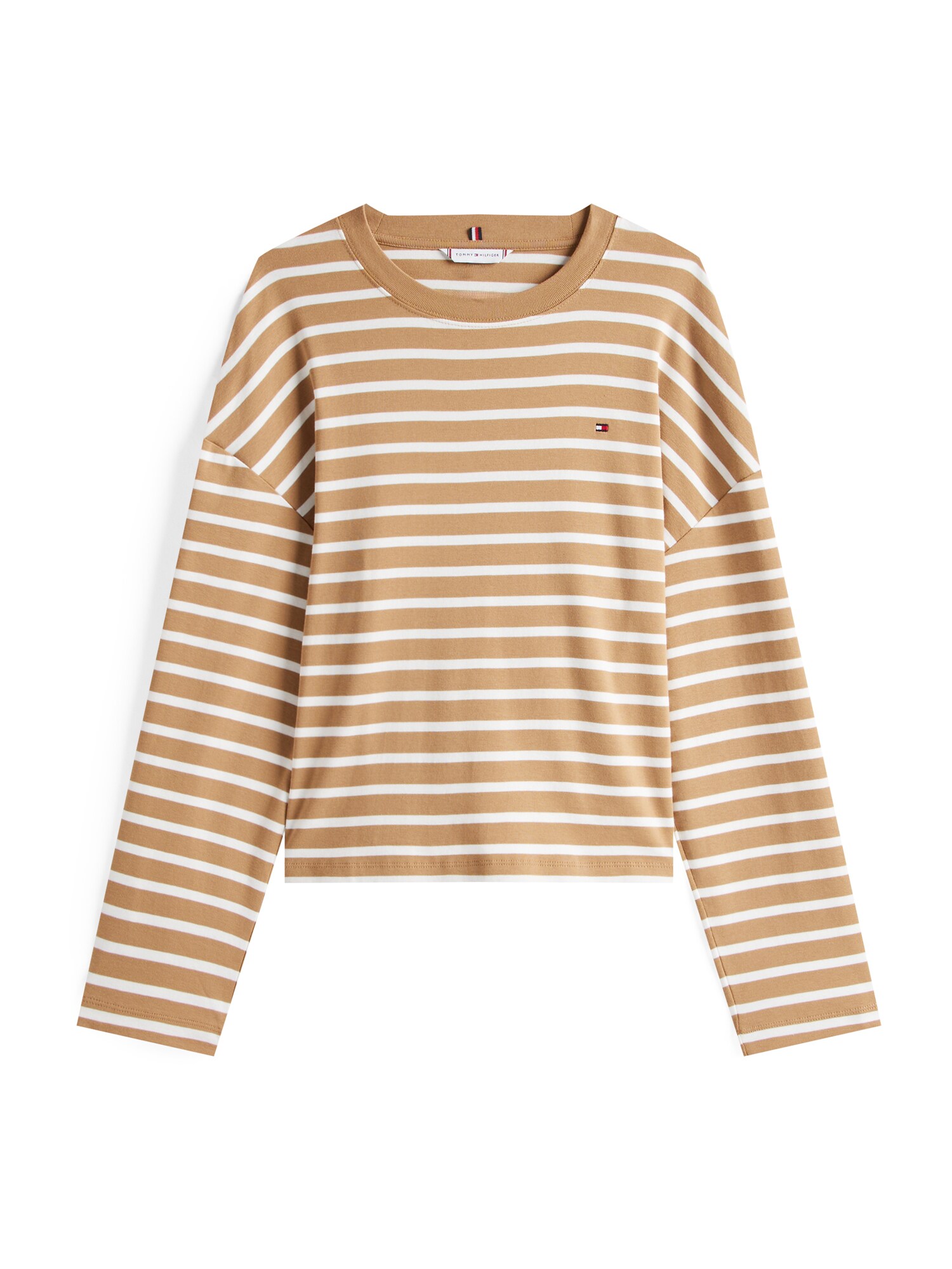 TOMMY HILFIGER Póló  teveszín / fehér akciós termékkép 1