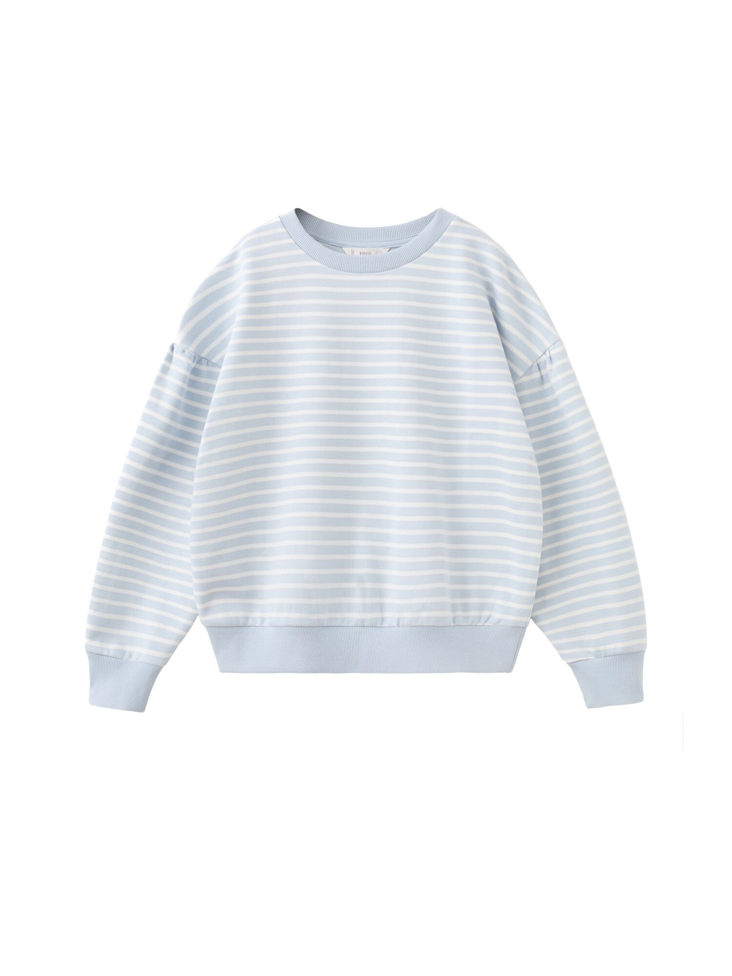 MANGO KIDS Bluză de molton  albastru deschis / alb