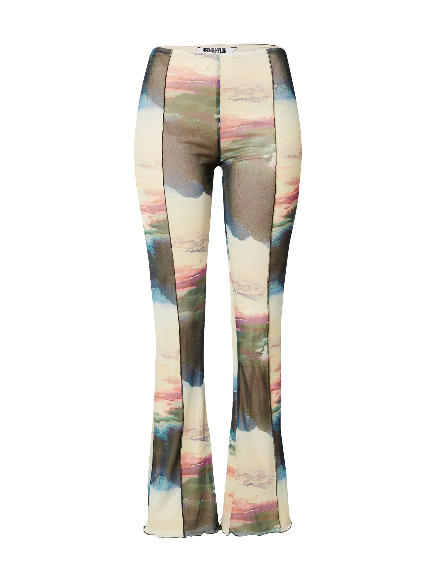 NEON & NYLON Панталон  тъмносиво / тръстиково зелено / антично розово / мръсно бяло