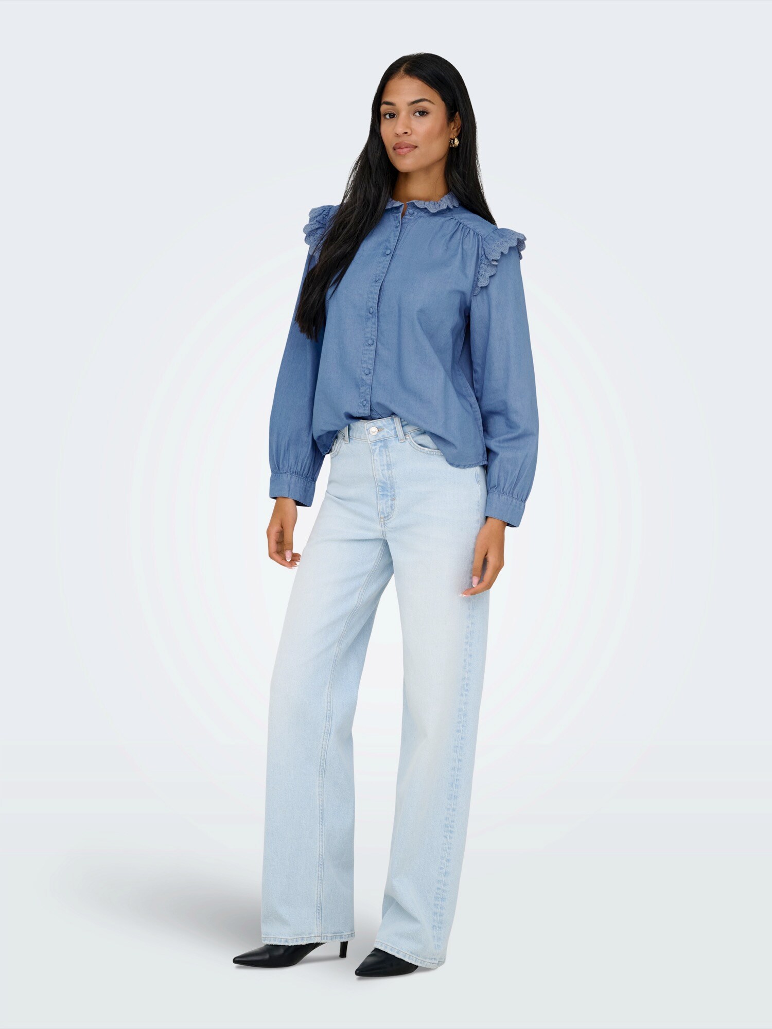 ONLY Blúzka 'ONLPIPER'  modrá denim (obrázok 5)