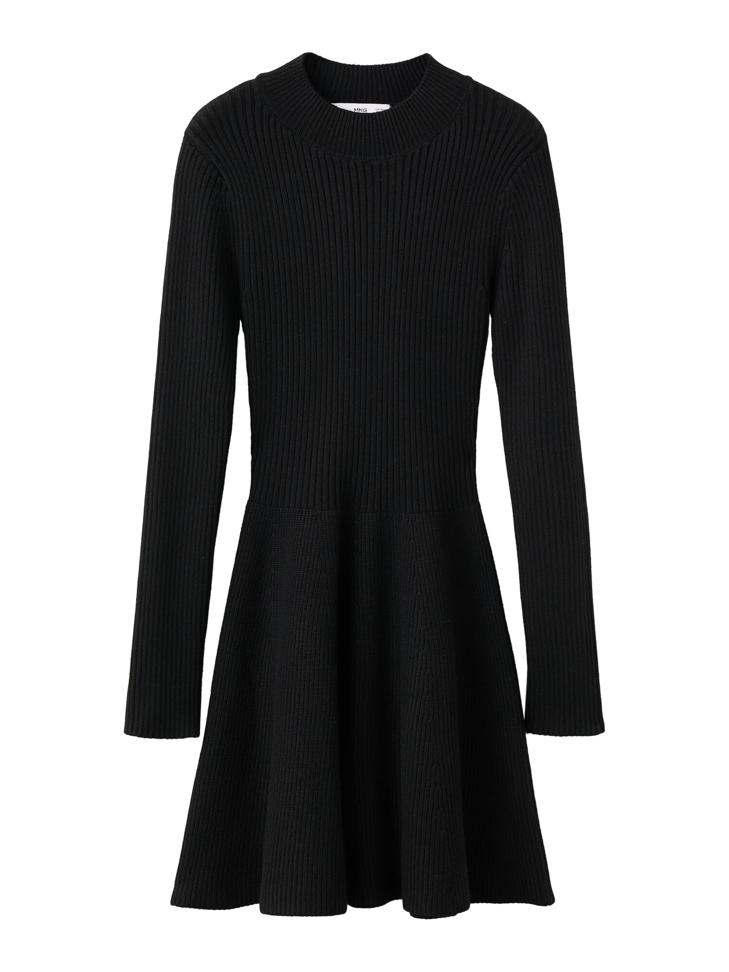 MANGO Rochie tricotat PEPLUM  negru