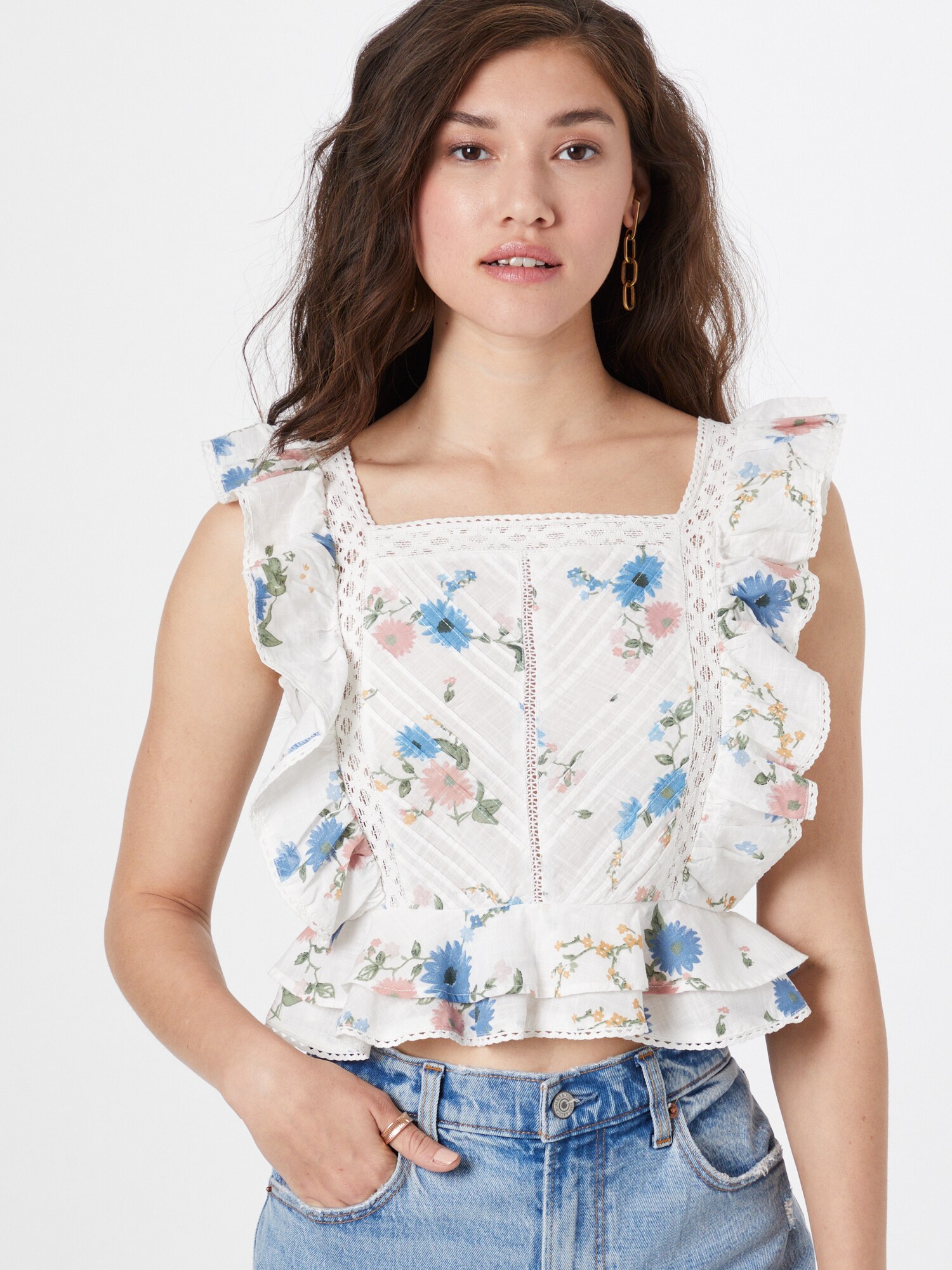River Island Top 'MIA'  kék / méz / olíva / világos-rózsaszín / fehér termék 2. képe