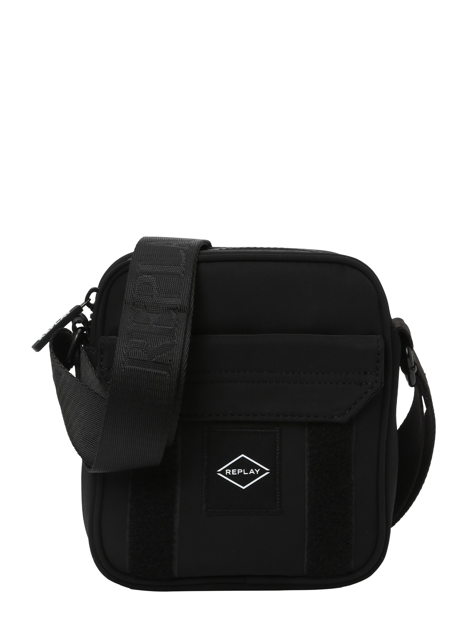 REPLAY Чанта за през рамо тип преметка  черно / бяло