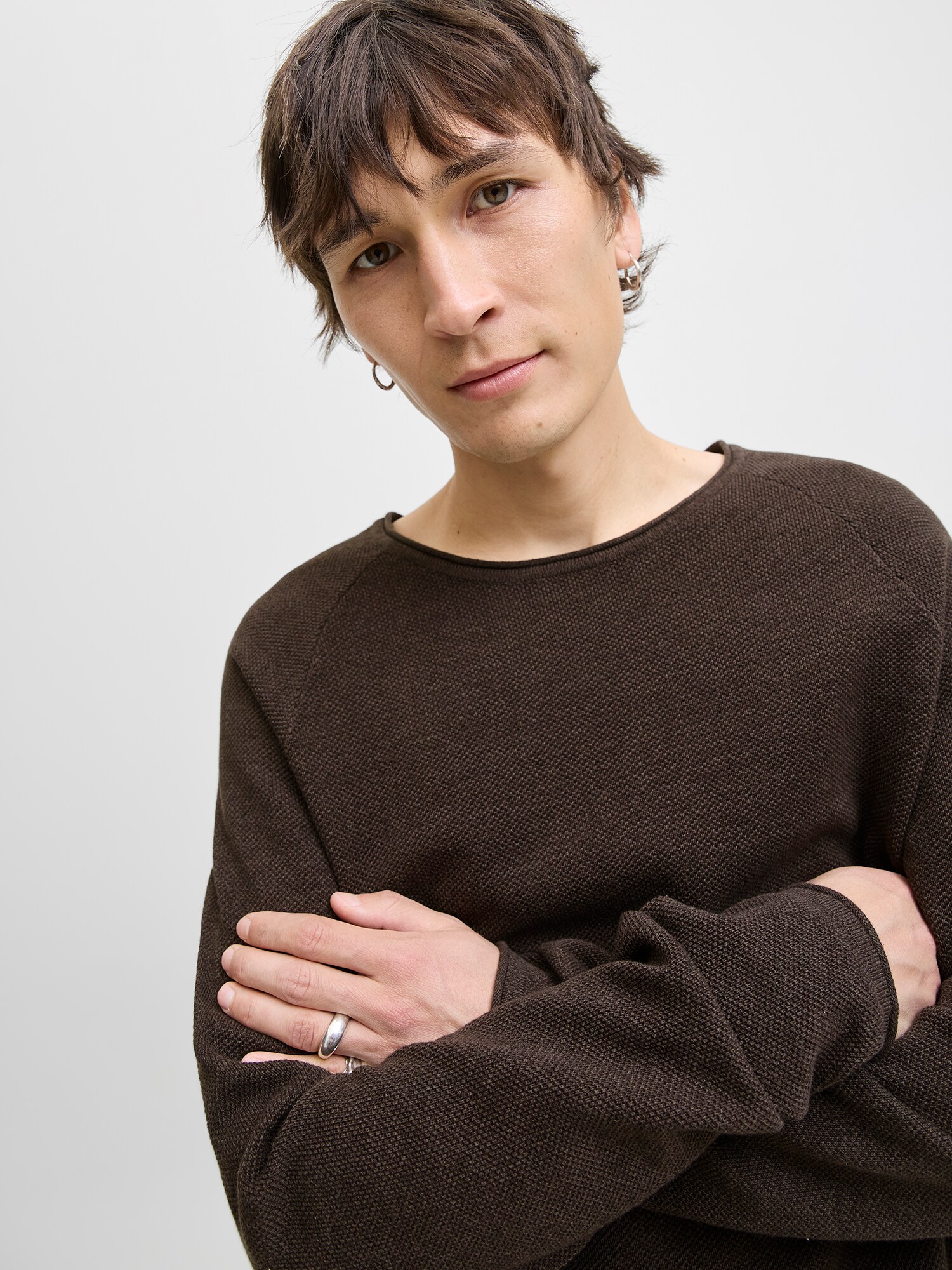 JACK & JONES Sveter 'JJEHILL' tmavohnedá (obrázok 5)