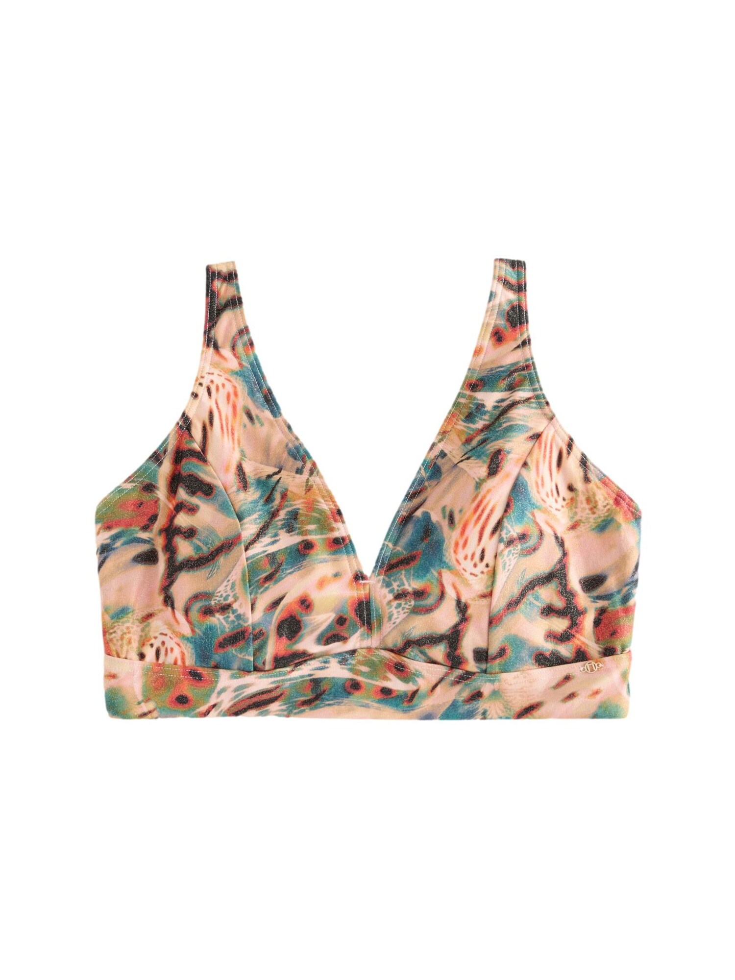 Next Sutien costum de baie  bej / verde / roșu / negru