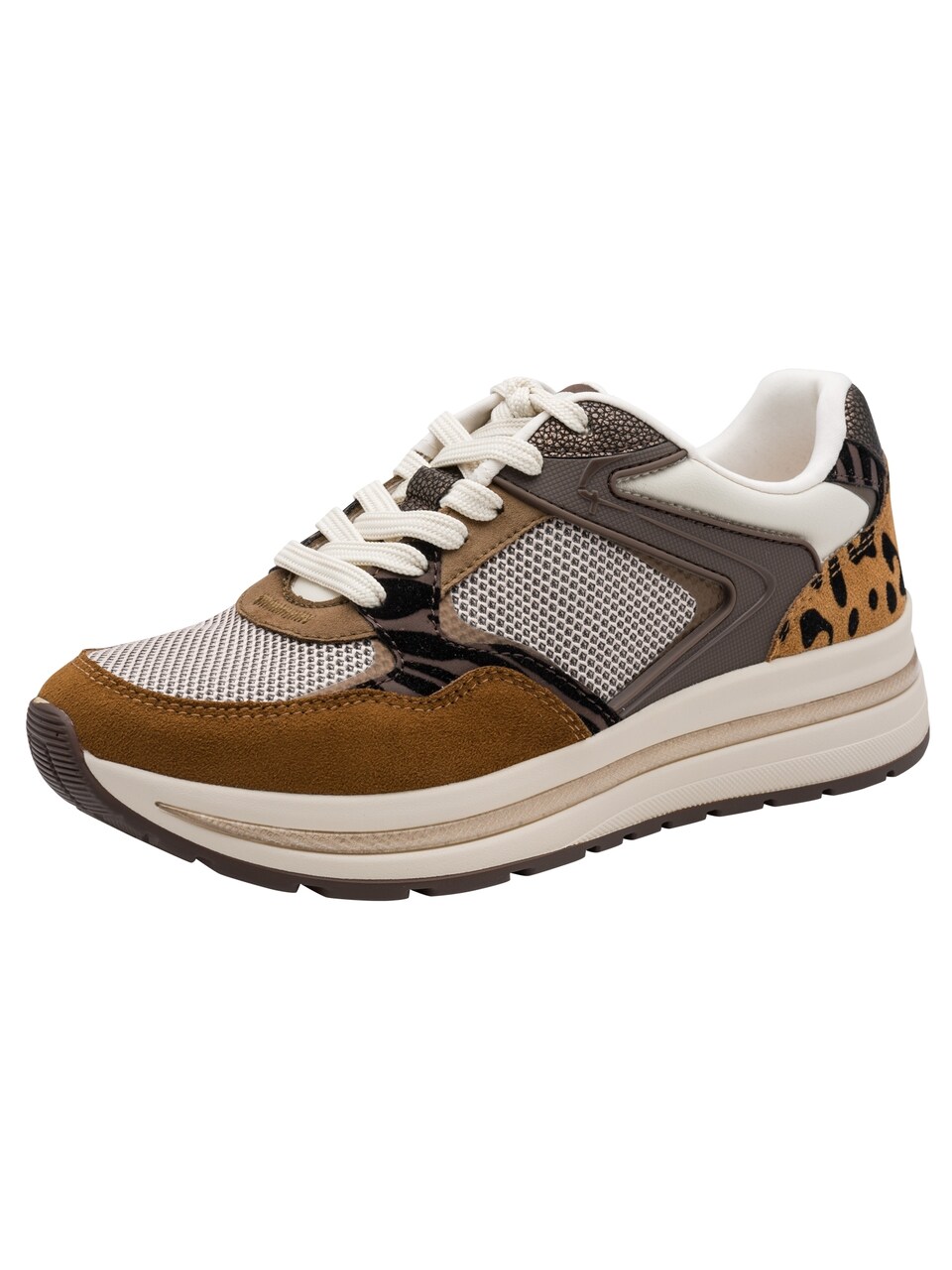 Låg sneaker kräm / choklad / konjak