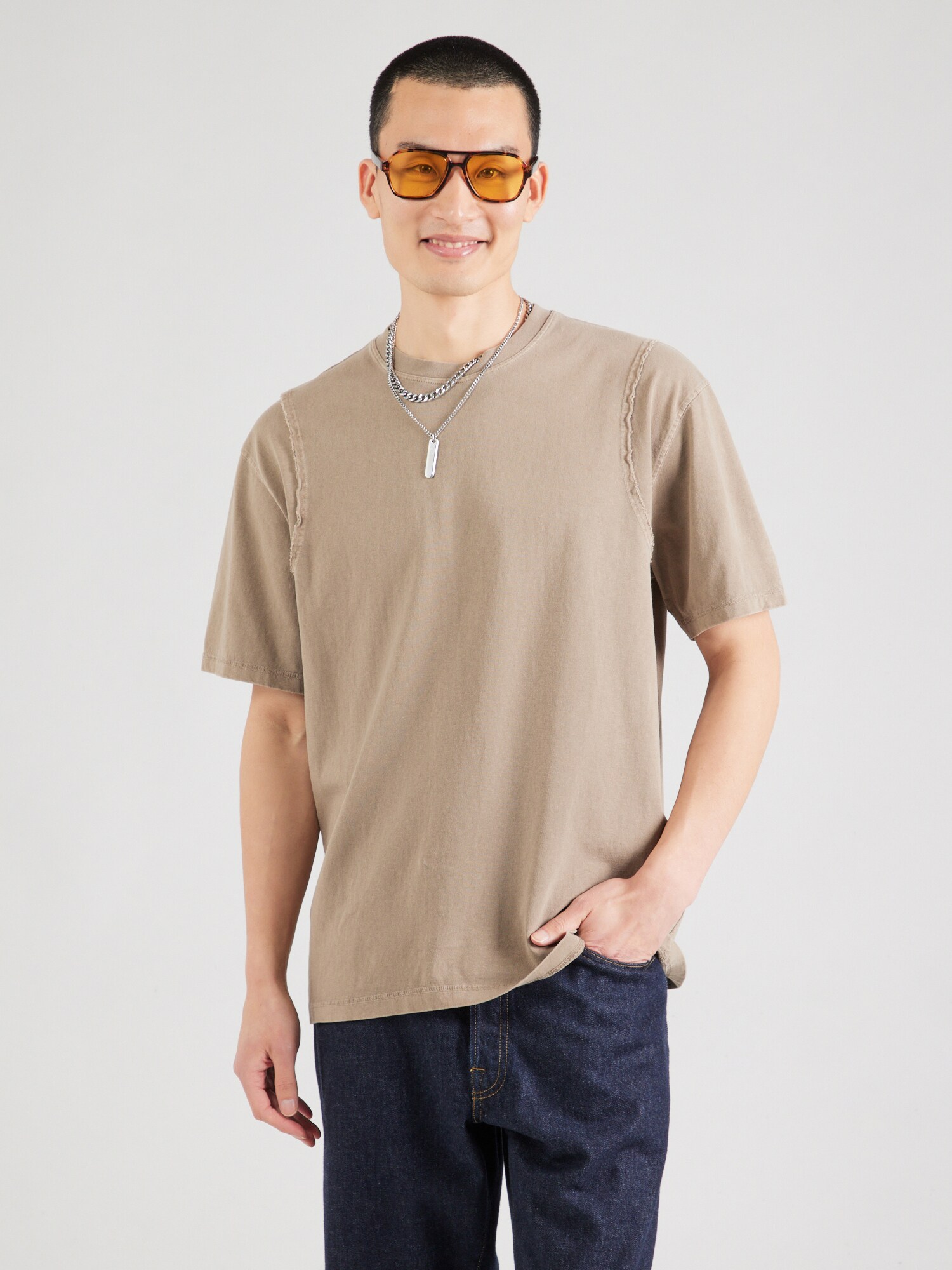 TOPMAN Póló  khaki termék 2. képe
