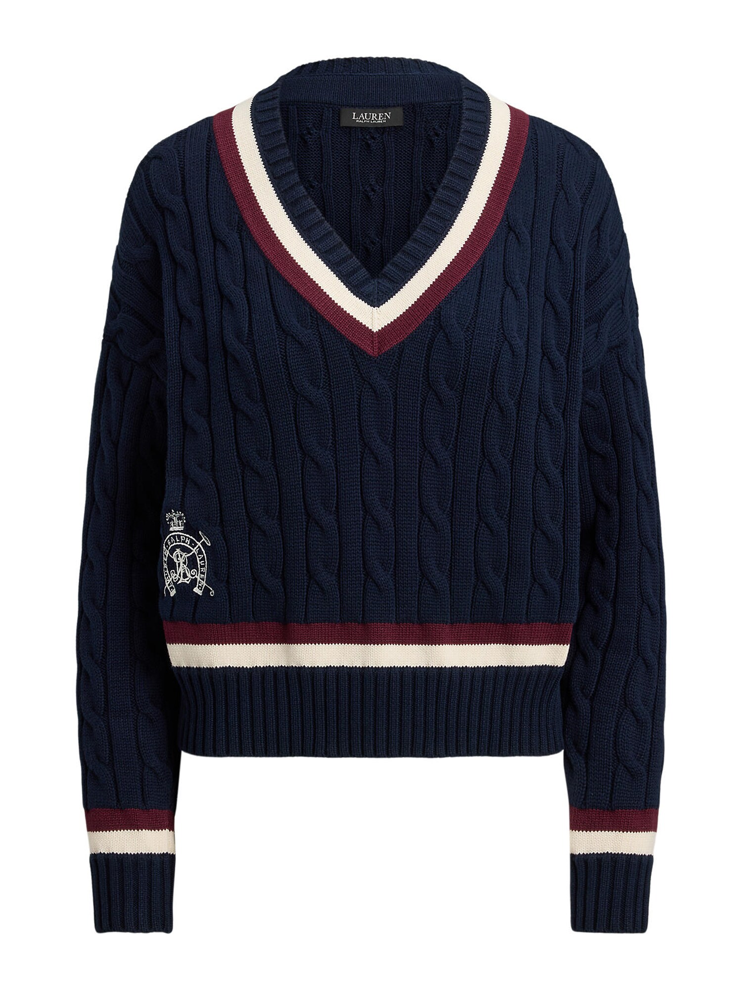 Lauren Ralph Lauren Petite Pulover  marine / vinsko rdeča / bela
