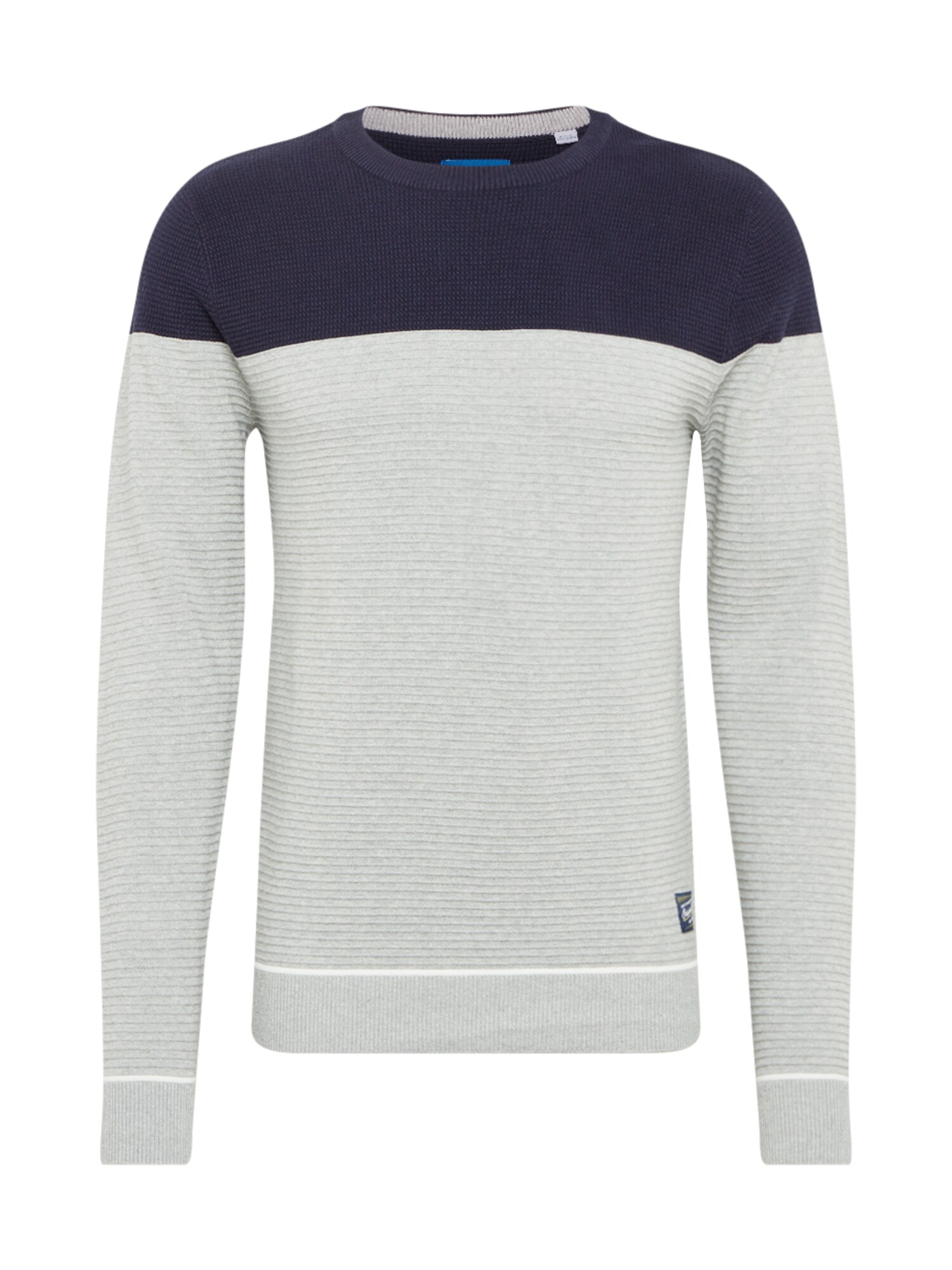 JACK & JONES Megztinis  pilka / tamsiai mėlyna