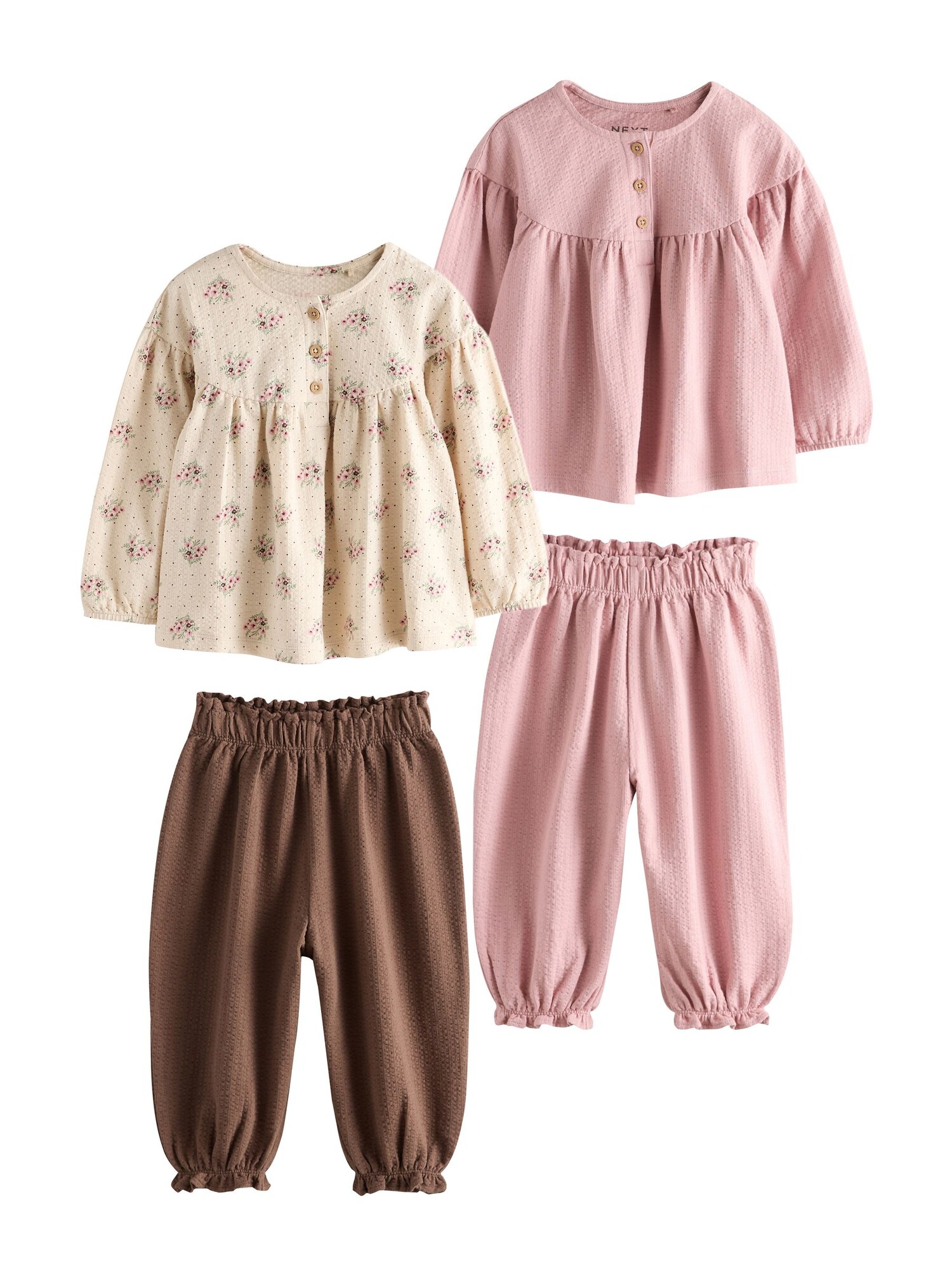 Next Pijamale bej / maro închis / rosé