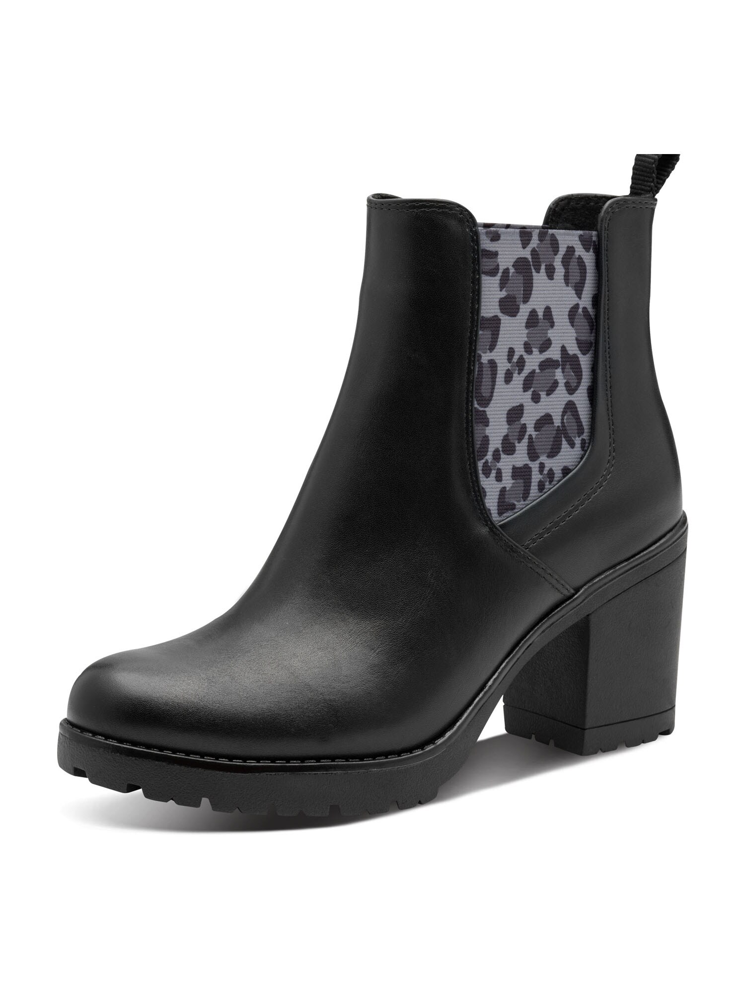 MARCO TOZZI Ghete chelsea  gri / gri metalic / negru