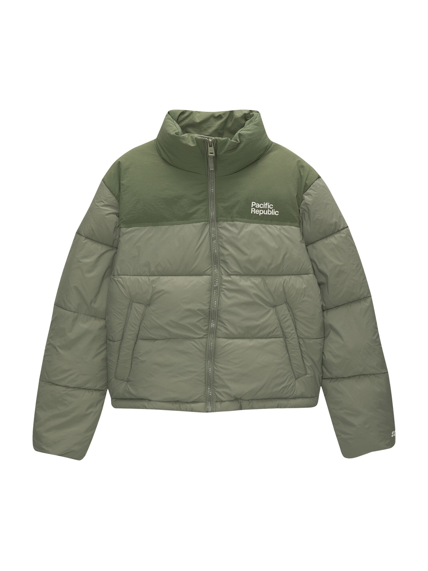 Pull&Bear Átmeneti dzseki  zöld / pasztellzöld / piszkosfehér akciós termékkép 1