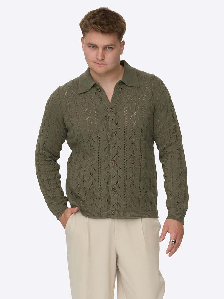 Dxnmxrk Pullover 'DXFini' Herren Größe XXL oliv