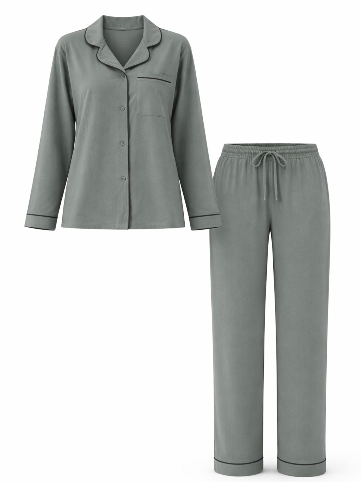 LEAFLETIC Pijama 'Leafletic Women’s Nightwear Long set'  verde moteado