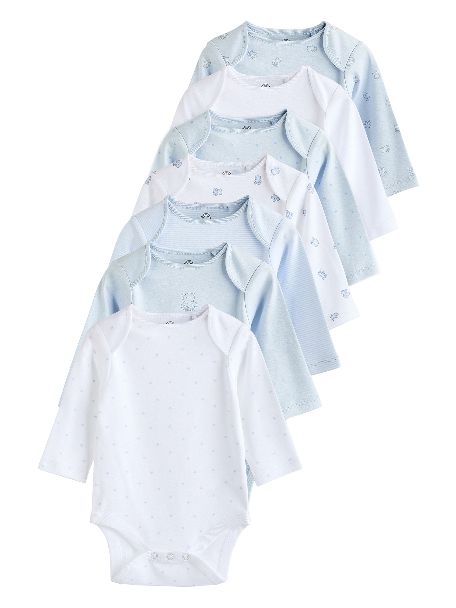 Next Salopetă/Body  albastru / albastru deschis / alb