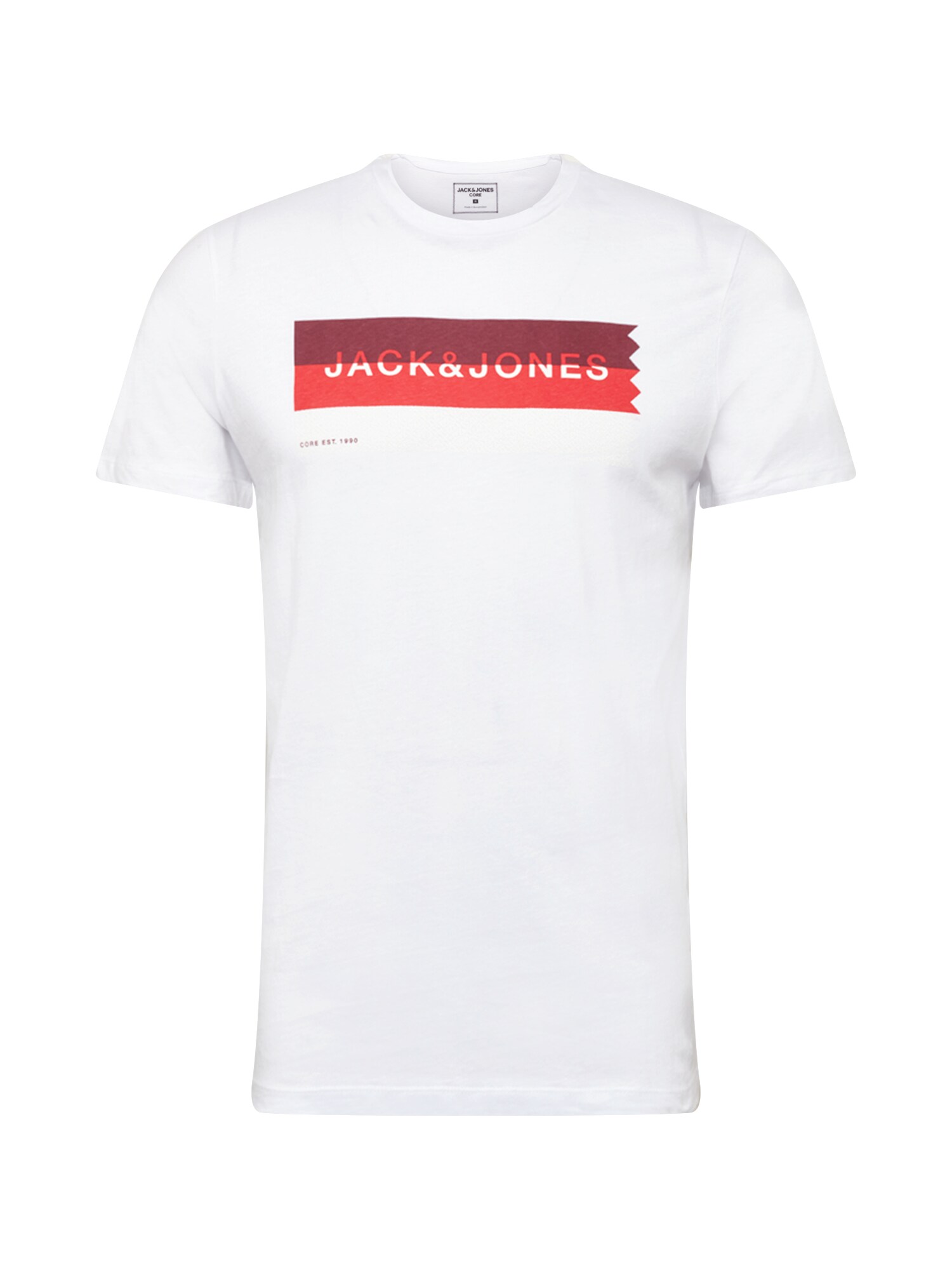 JACK & JONES Marškinėliai  balta / raudona