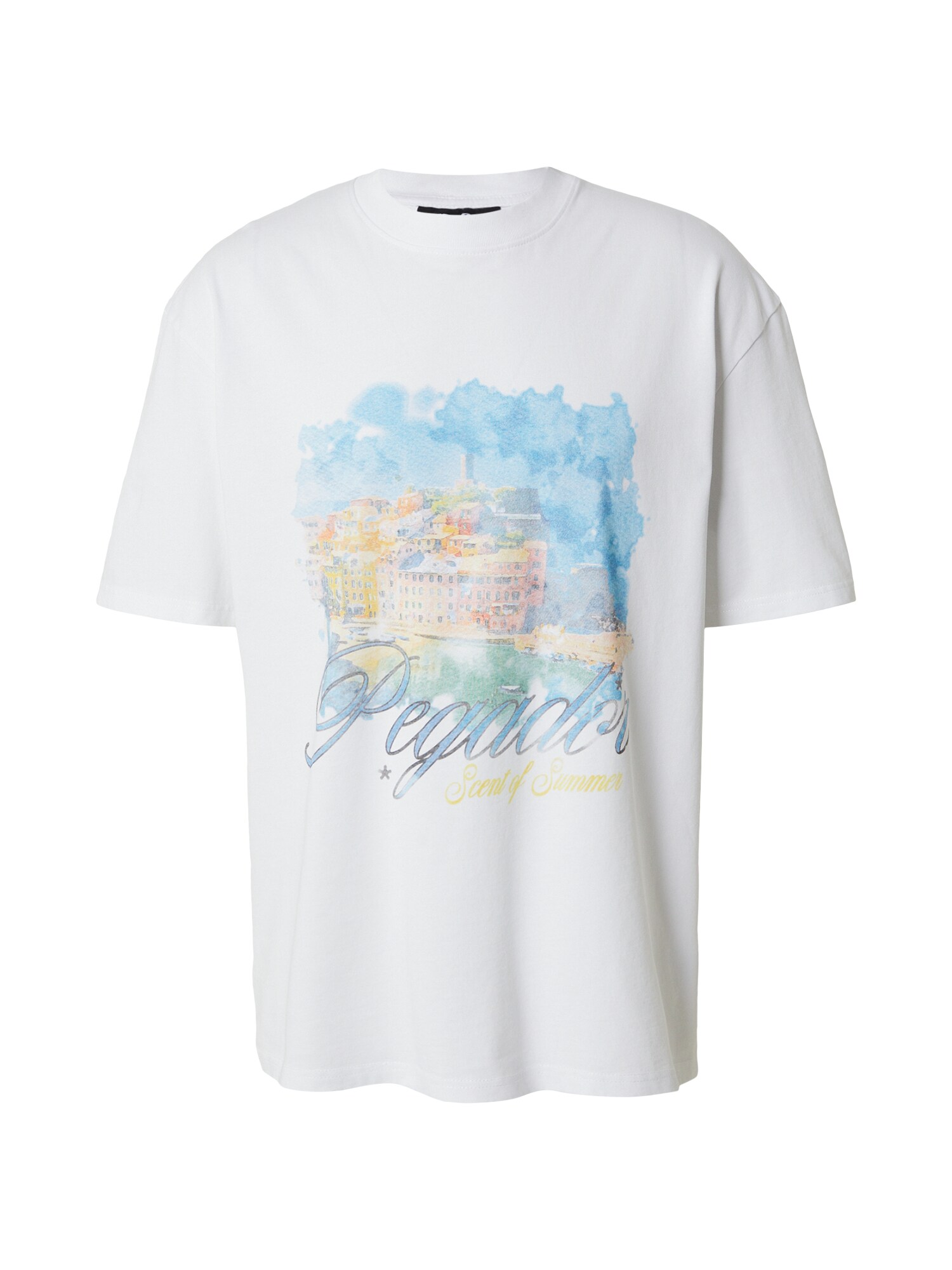 T-shirt 'Sanji' ljusblå / gul / korall