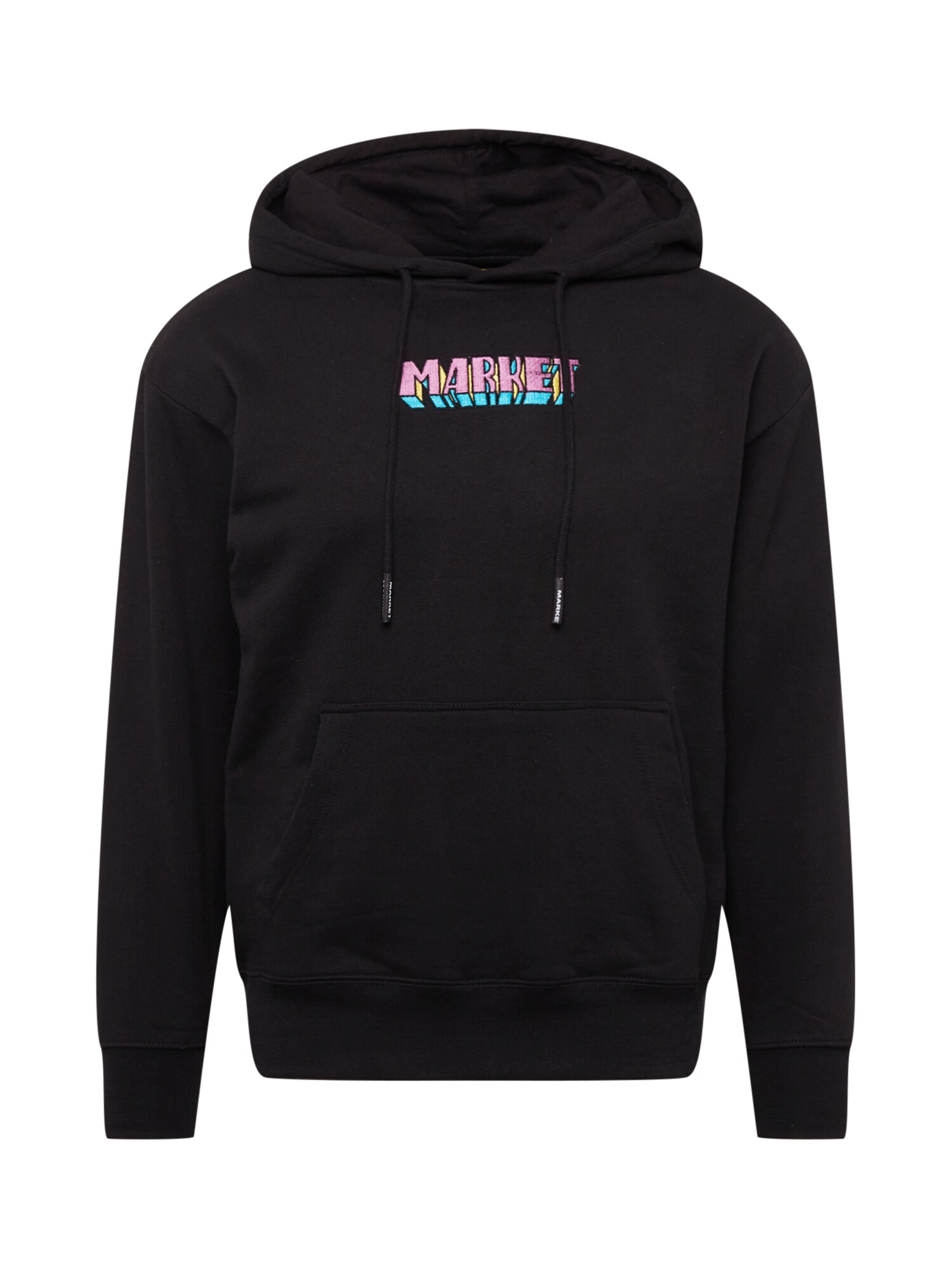 MARKET Sweatshirt 'Smiley Into The Unknown'  aqua / amarelo / cor-de-rosa / preto