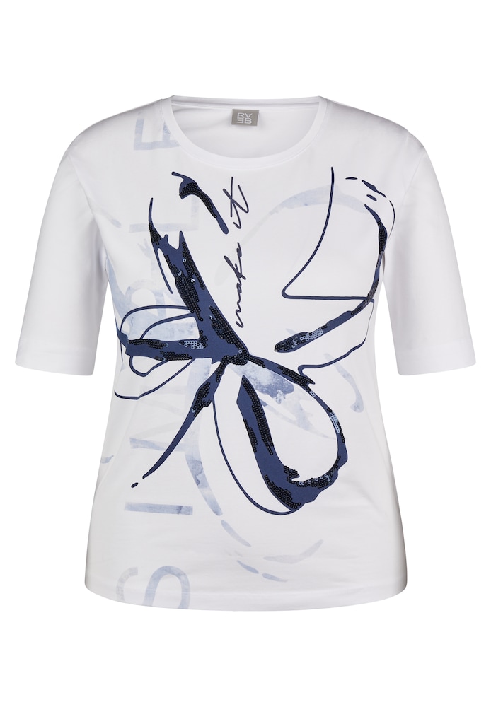 Rabe T-Shirt Damen Größe M navy / hellblau / weiß