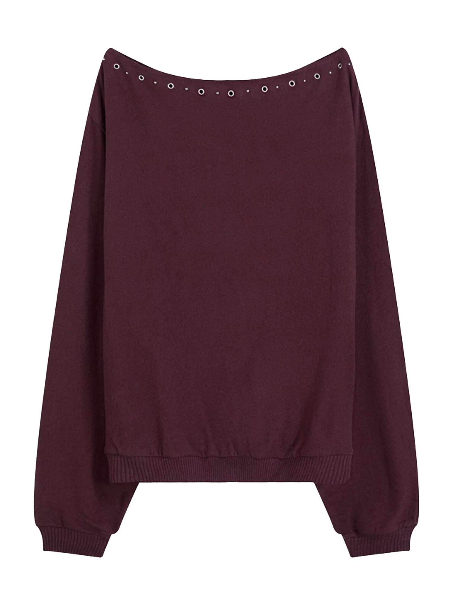 Bershka Bluză de molton  roșu burgundy