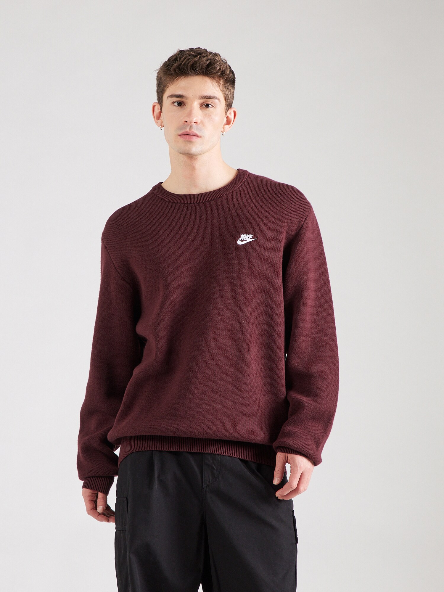 Nike Sportswear Pulóver 'CLUB'  burgundi vörös / fehér termék 2. képe