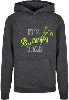 Merchcode Sweatshirt ‘It´s Spring Time’ Donkergrijs / Groen / Wit