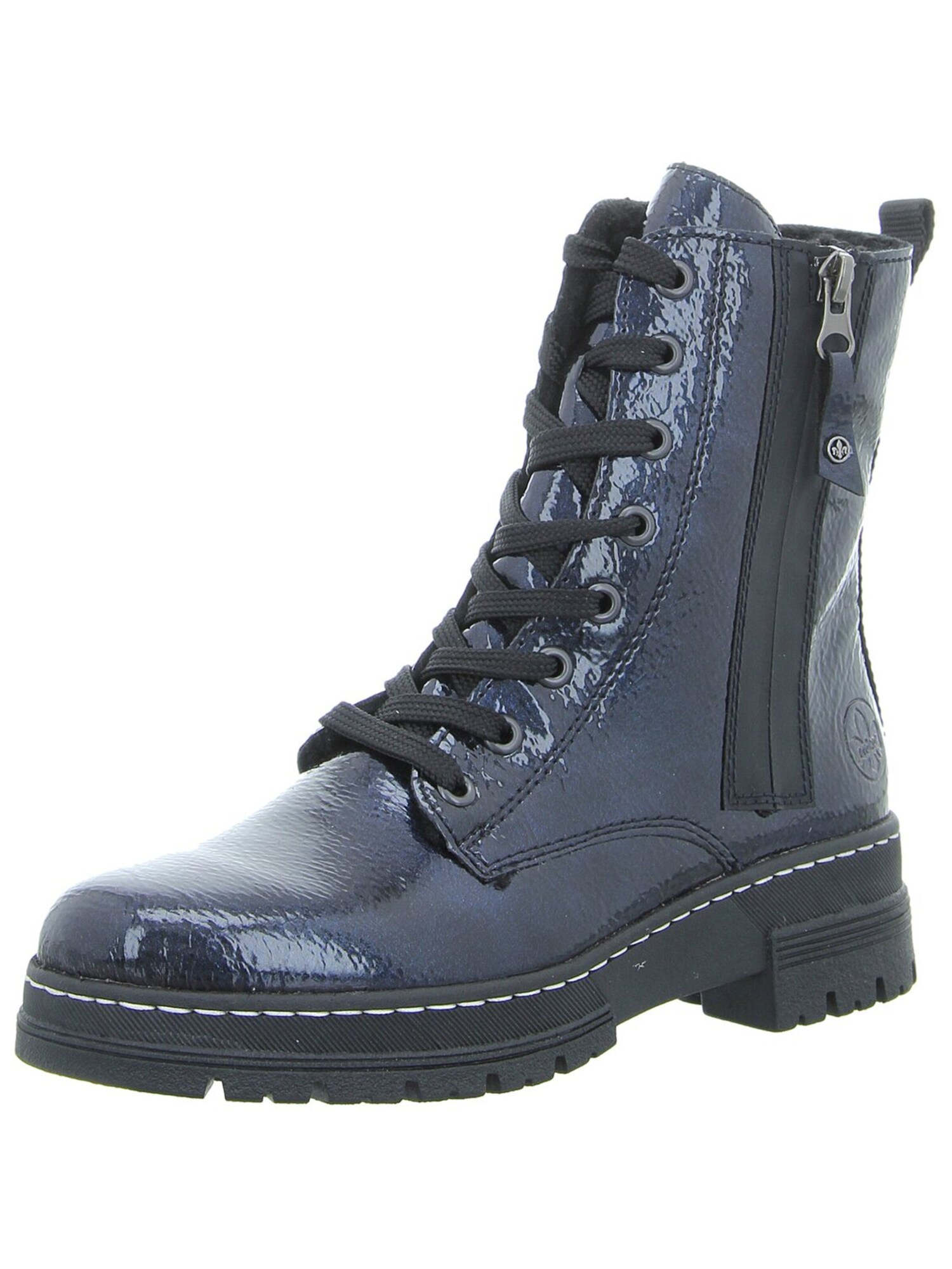 Rieker Veterlaarzen 'Schnürstiefelette Damen 73821-14 Kunststoff (Synthetik) In Blau' Blauw
