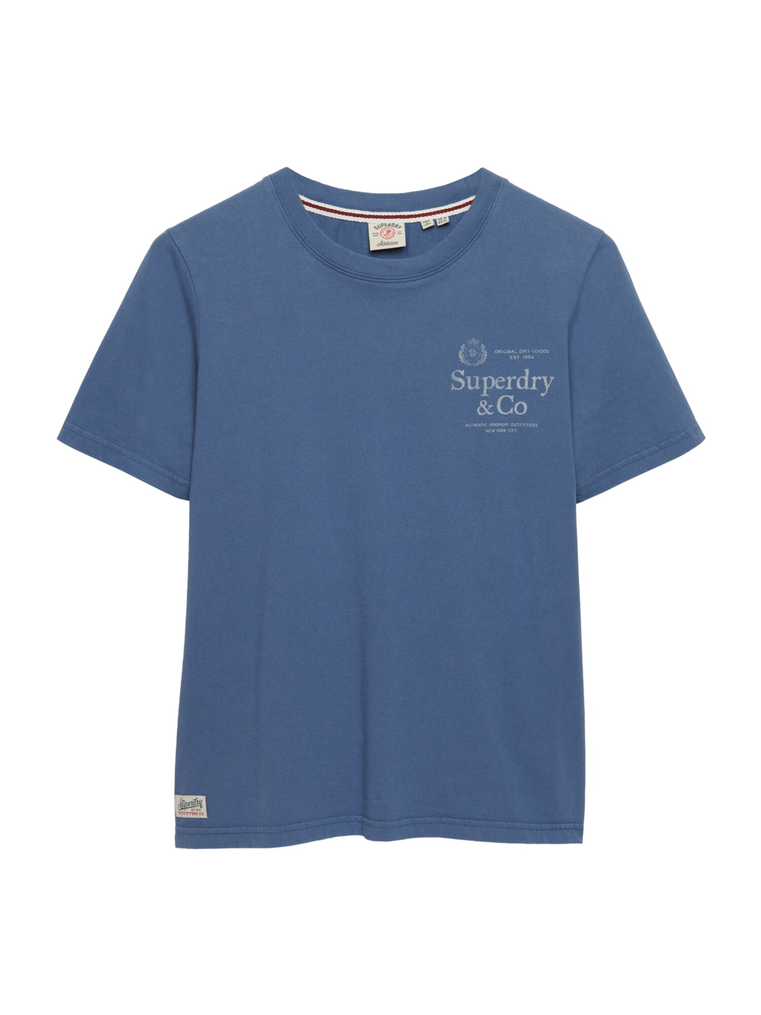 Superdry & Co Tricou  albastru porumbel / alb