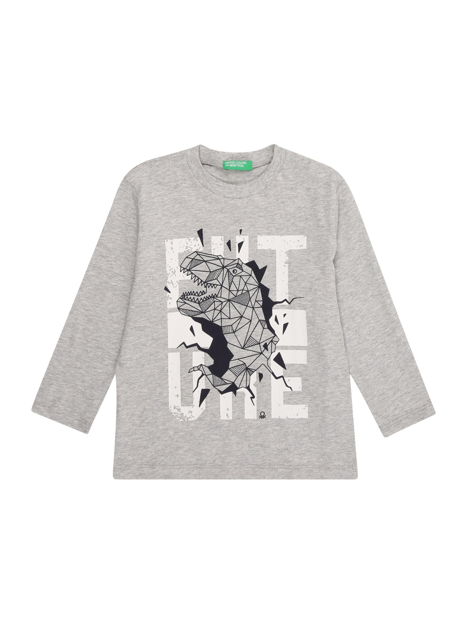 UNITED COLORS OF BENETTON Tricou  gri deschis / negru / alb