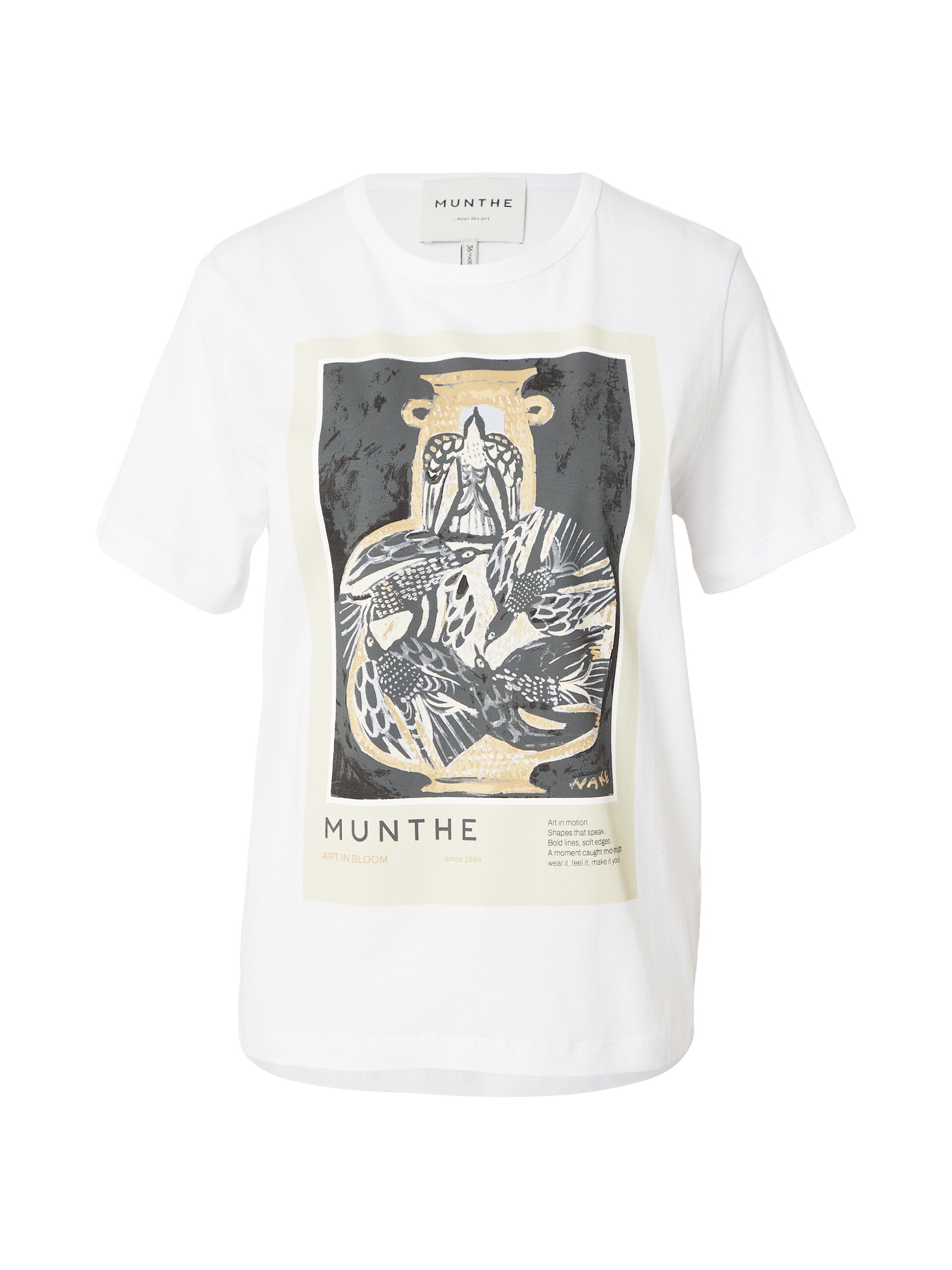 Munthe T-shirt 'NYNNE' pastellgul / ljusgul / antracit dam