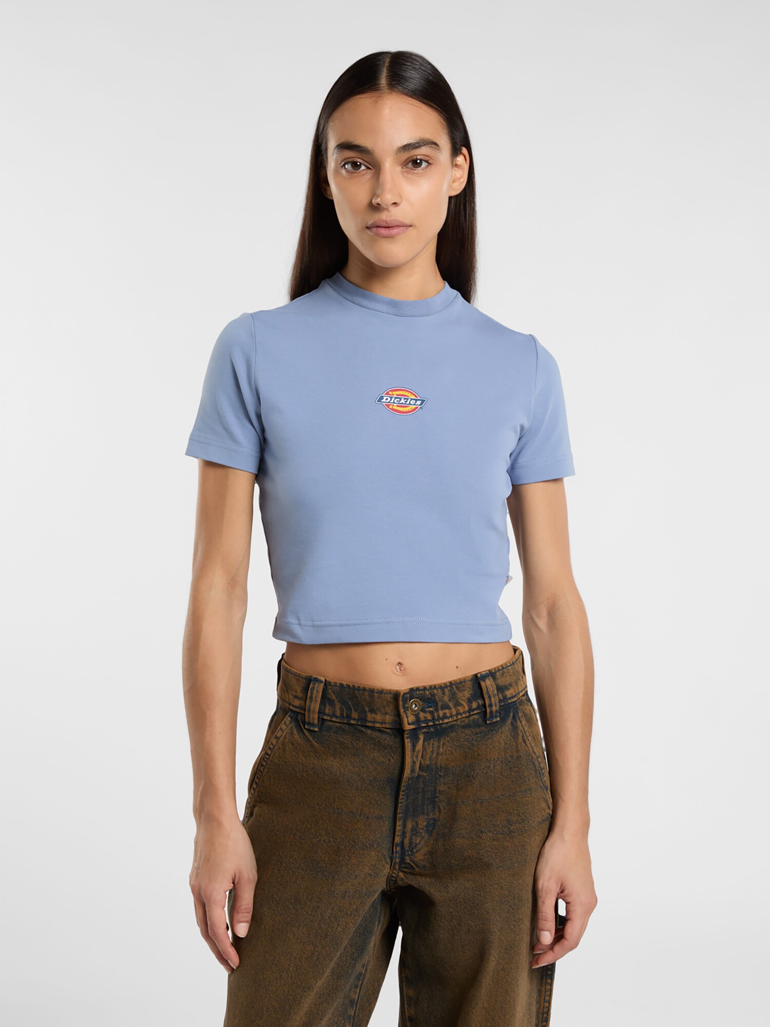 DICKIES Tričko 'Maple Valley' modrosivá / žltá / červená (obrázok 3)
