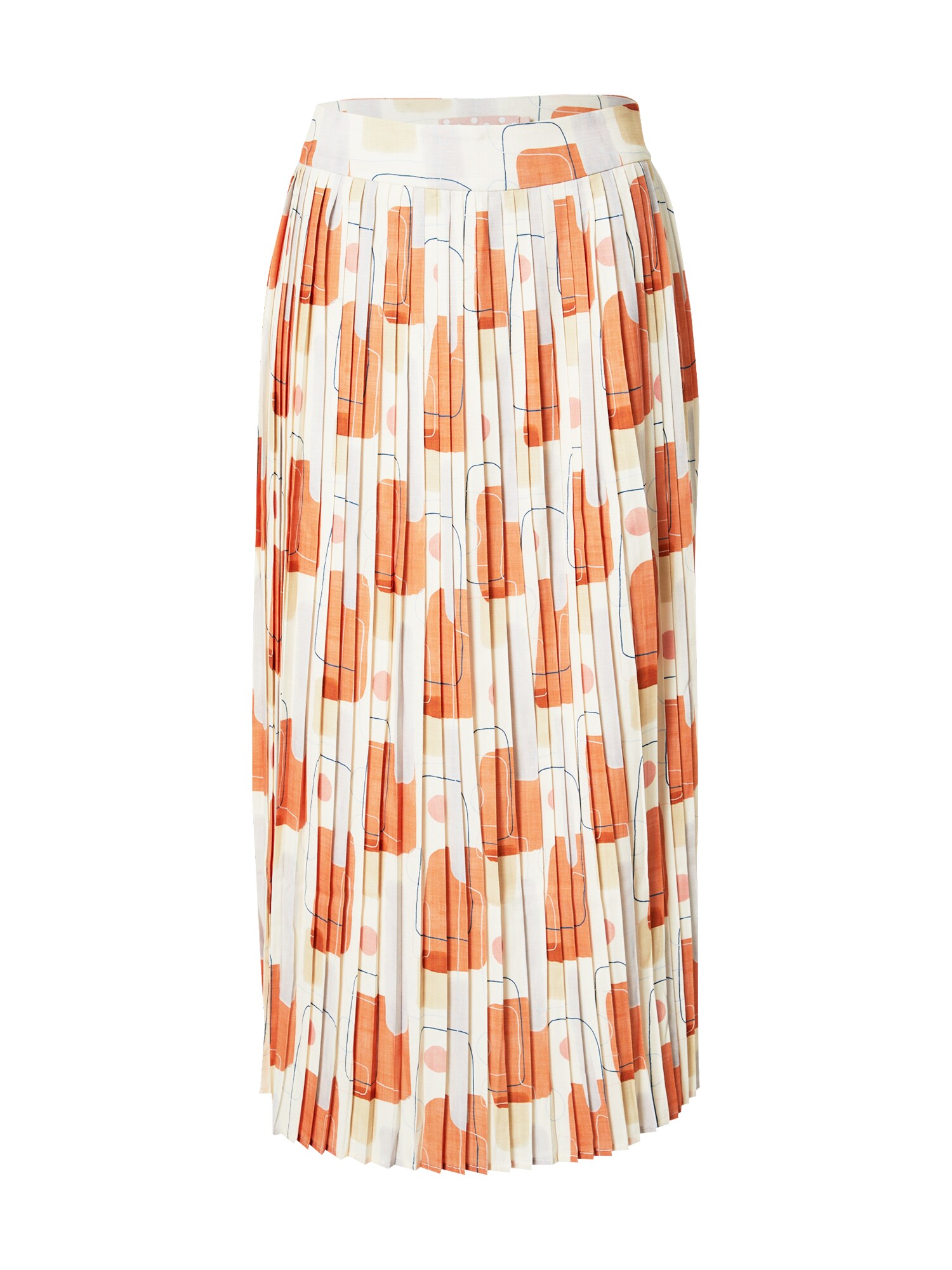 Traffic People Fustă  maro cămilă / nisipiu / verde petrol / alb murdar