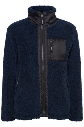 Oxmo Fleece jas Blauw gemêleerd / Zwart