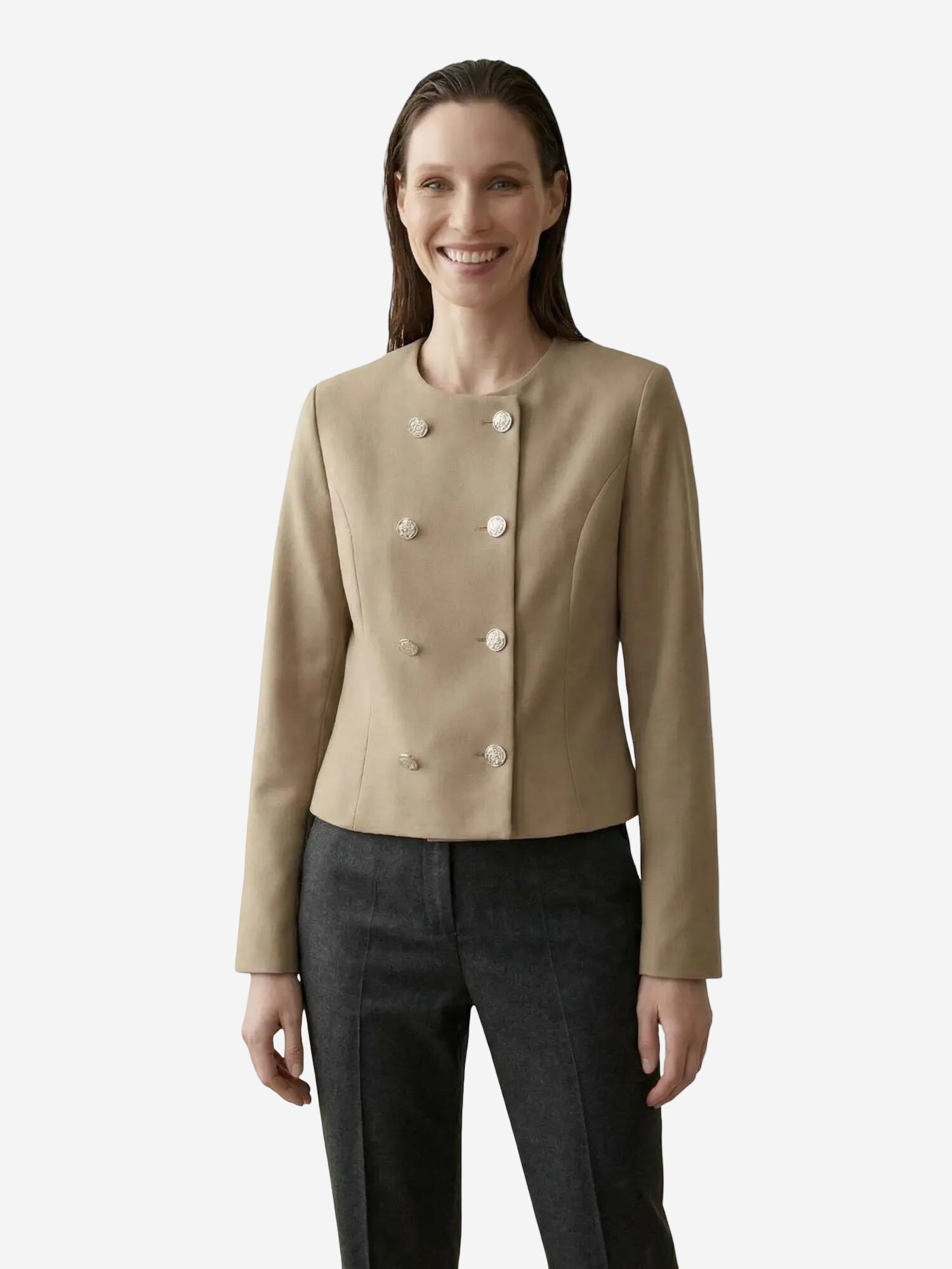 My fashion Prijelazna jakna boja devine dlake (camel)