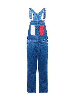 Tommy Jeans Tuinbroek jeans ‘RYAN DNGREE ARCHIVE’ Blauw denim / Rood / Wit