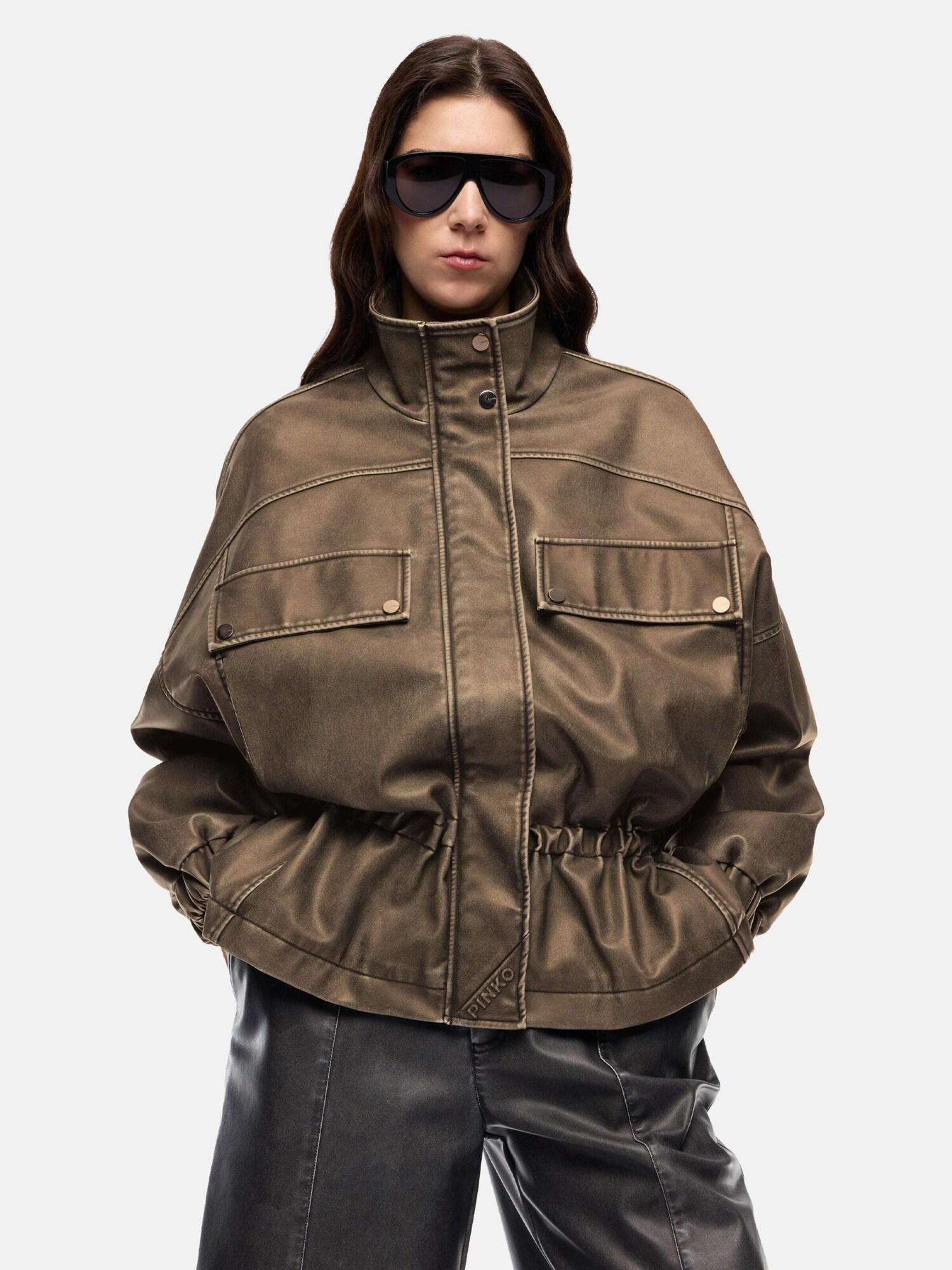 PINKO Chaqueta de invierno 'PINKO BARKERIA BLOUSON TELA SPALMATA GIUBBINO'  marrón – imagen 3