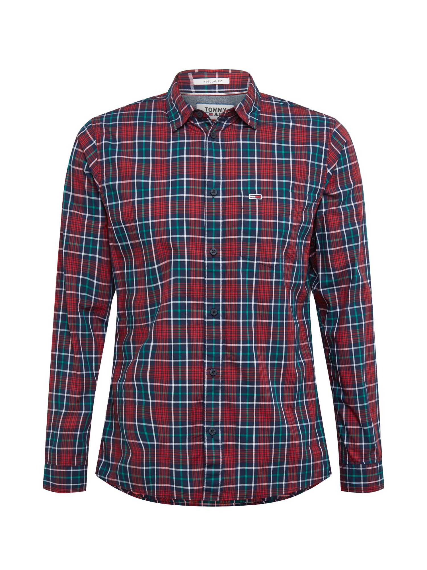 Tommy Jeans Dalykiniai marškiniai  raudona / tamsiai mėlyna / nefrito spalva / balta