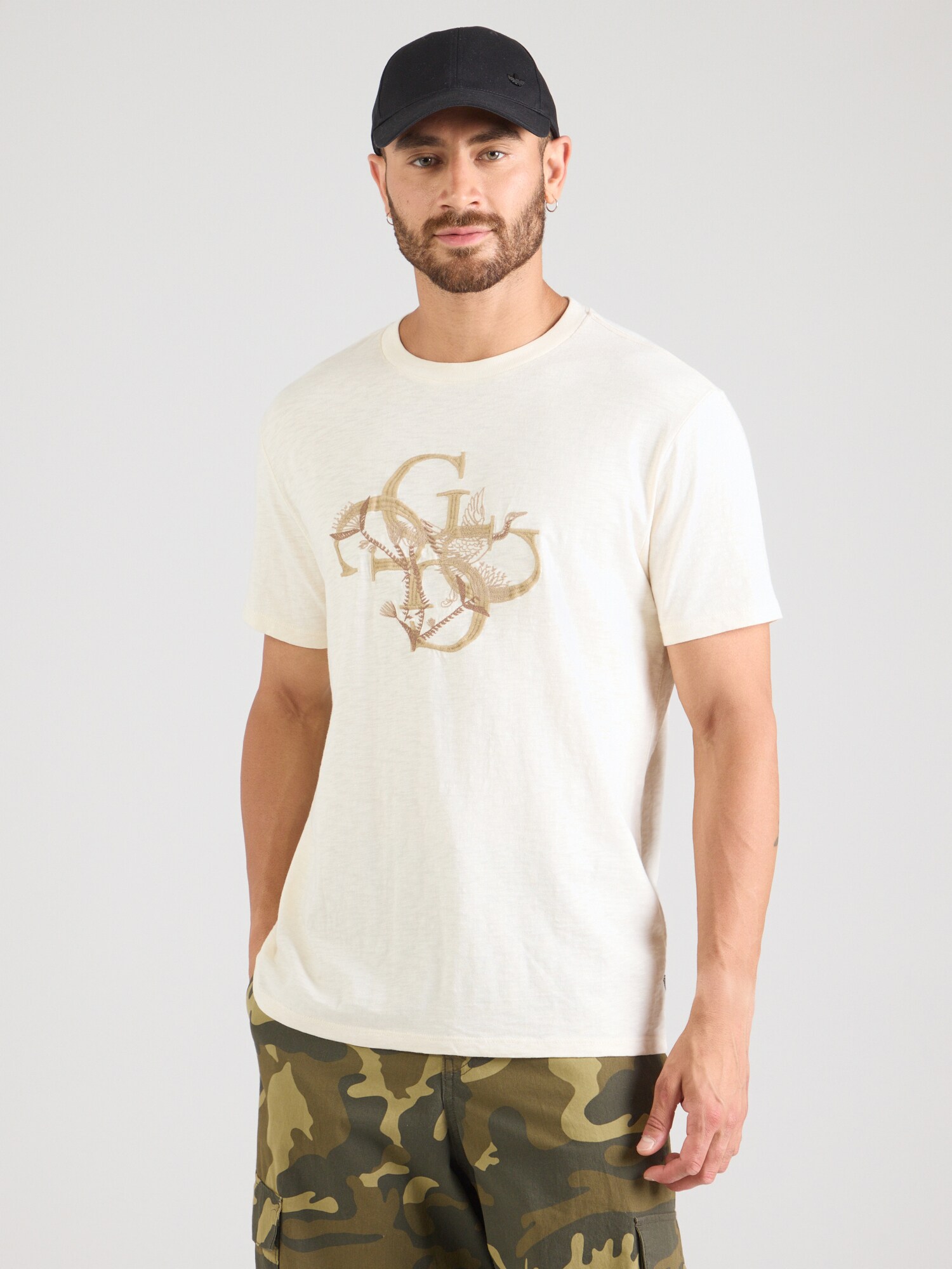 GUESS Camiseta 'CRAFTED BIRD'  beige / beige oscuro / blanco – imagen 4