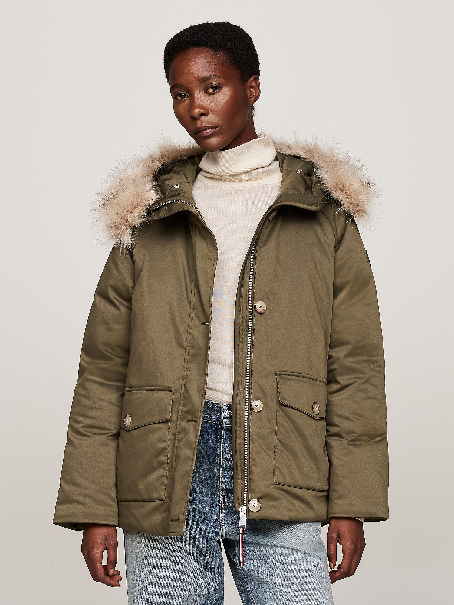 TOMMY HILFIGER Téli dzseki  homok / olíva termék 2. képe