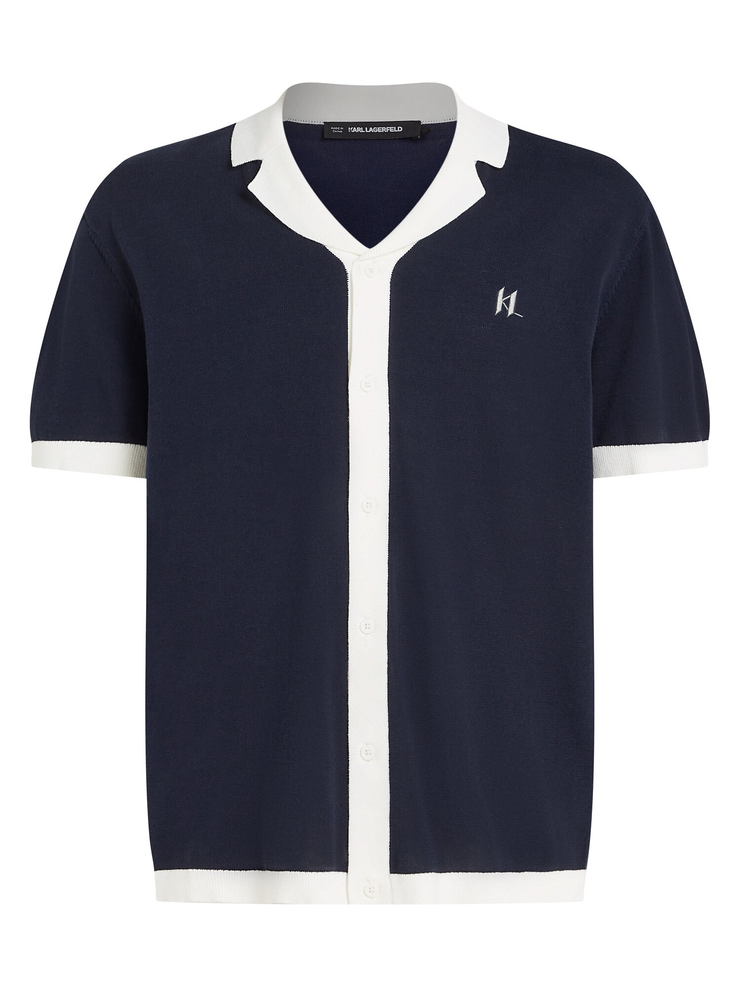 Karl Lagerfeld Pulover  bleumarin / alb