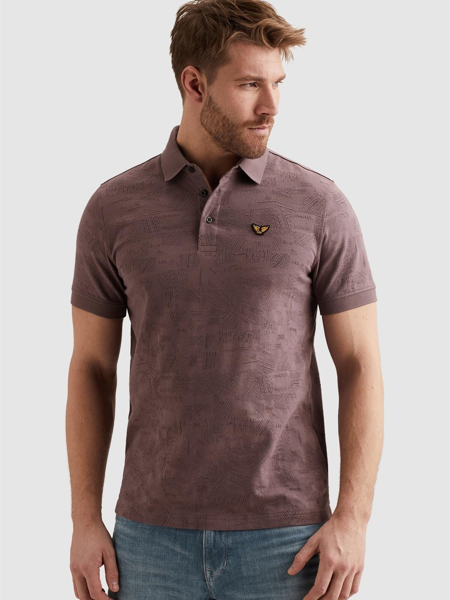 Pikétröja Jacquardjersey Moonscape Lila Storlek 2