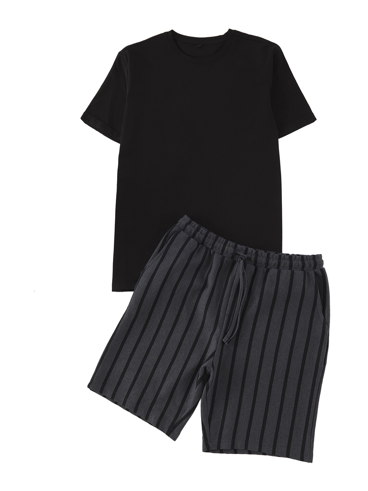 Trendyol Pijama scurtă  gri închis / negru