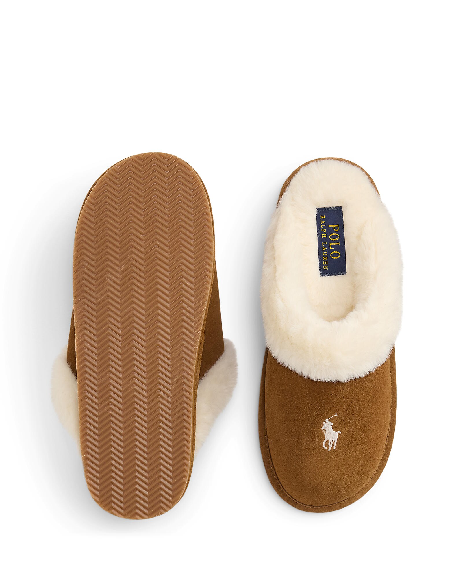 Polo Ralph Lauren Zapatillas de casa 'KAYLEIGH' camelo / offwhite – imagen 3