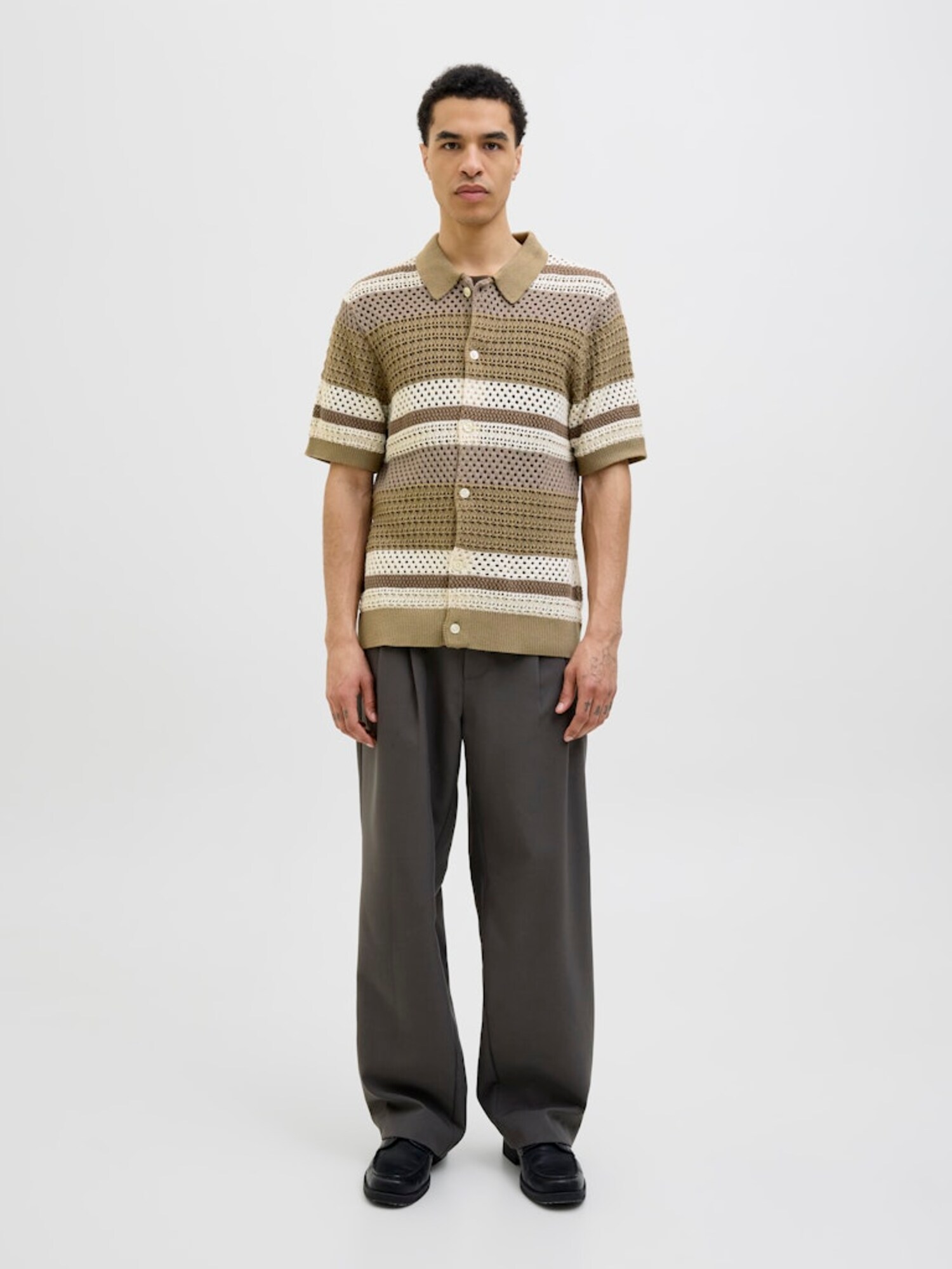 Jack & Jones Premium Kardigán 'JPRBluwilmer' béžová / hnedá / olivová (obrázok 4)