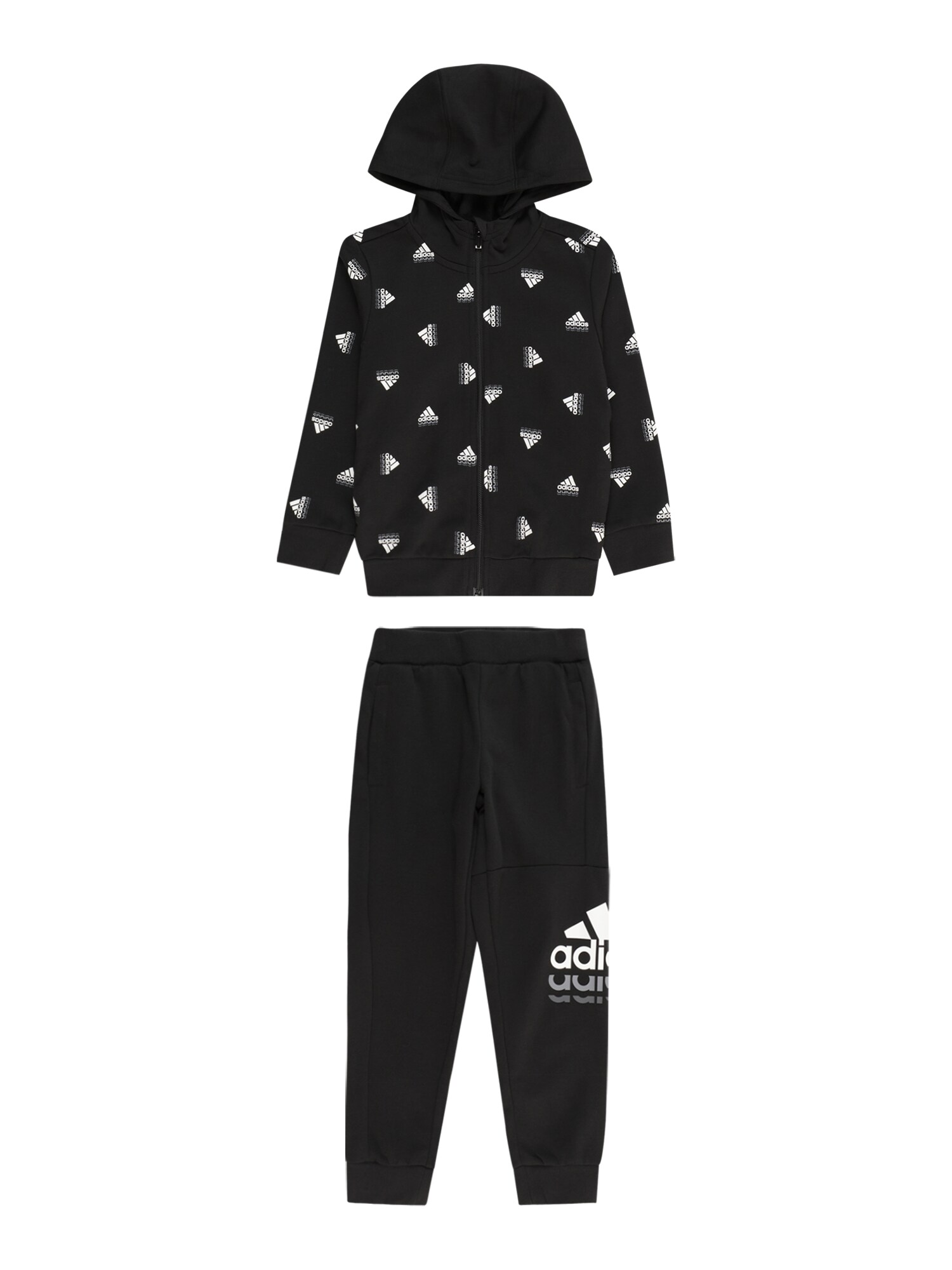 ADIDAS SPORTSWEAR Облекло за трениране 'Essentials Seasonals Brand Love'  черно / бяло