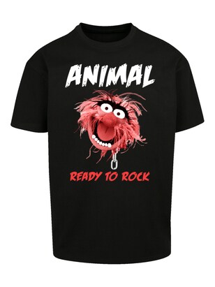 F4NT4STIC Shirt ‘Disney Muppets Ready To Rock’ Rood / Zwart / Wit