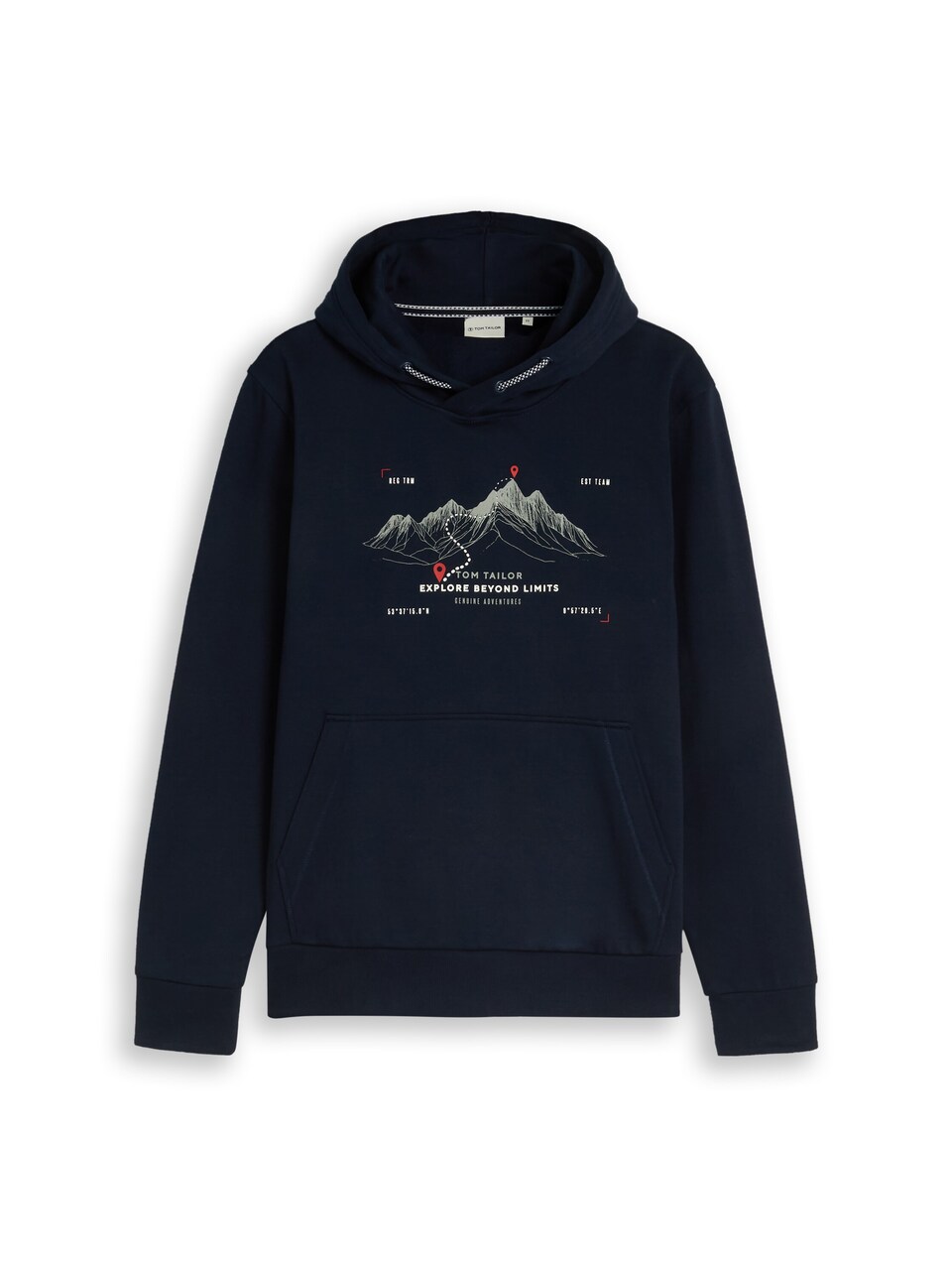 Sweatshirt nattblå / grå / röd