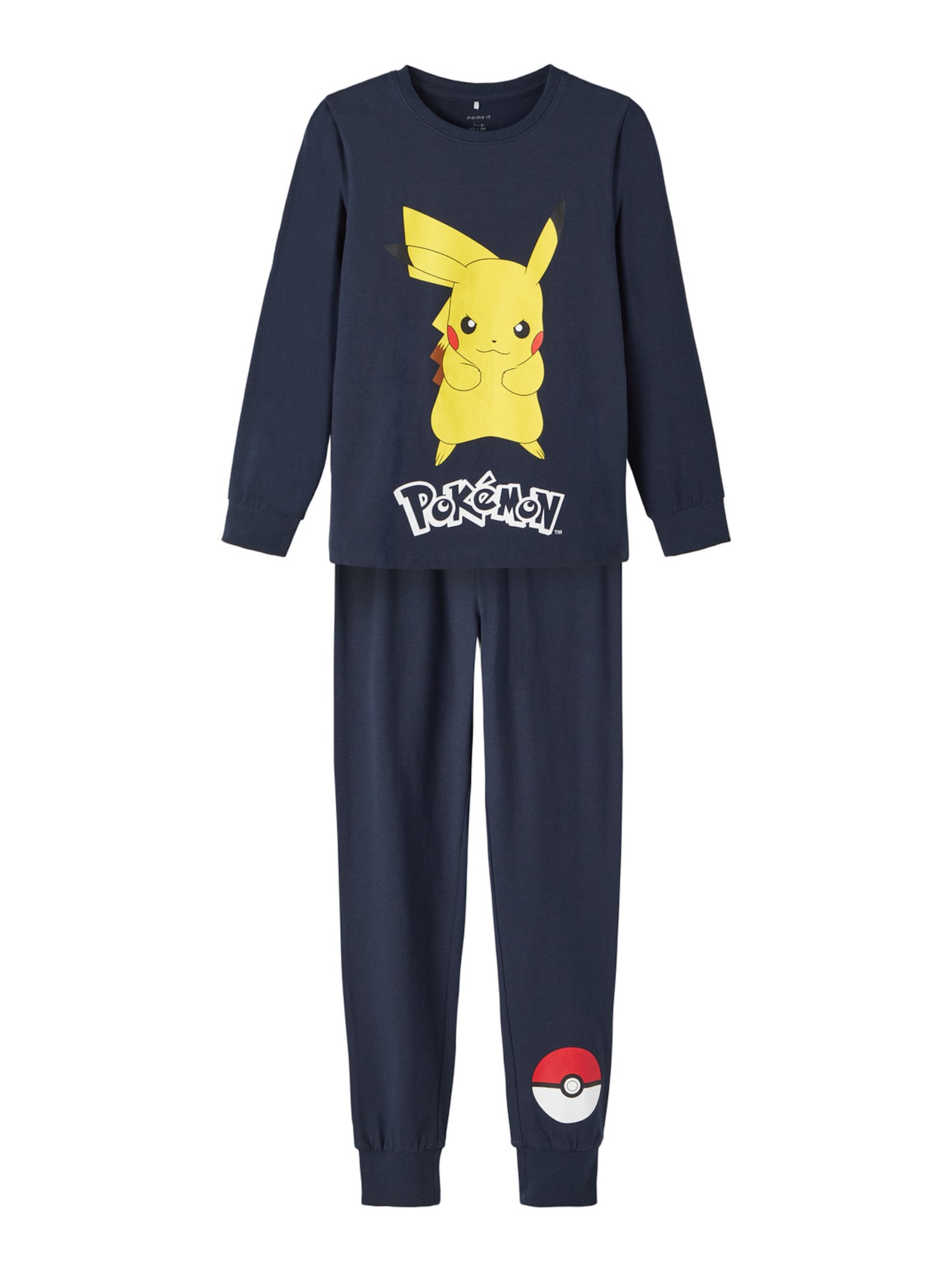 NAME IT Pidžama set 'Nash Pokemon'  tamno plava / žuta / crvena / bijela