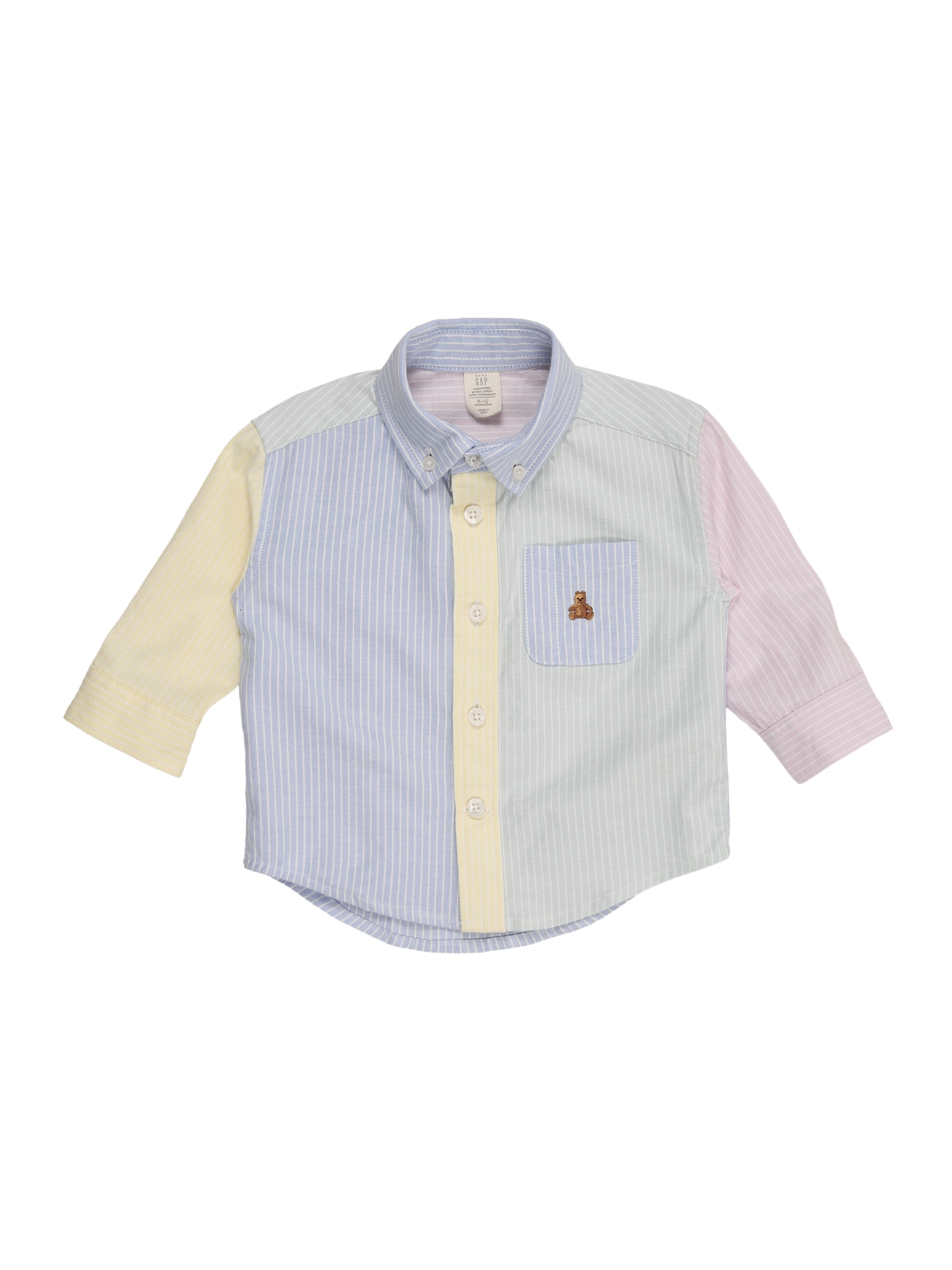 GAP Cămașă  albastru deschis / galben deschis / verde deschis / roz