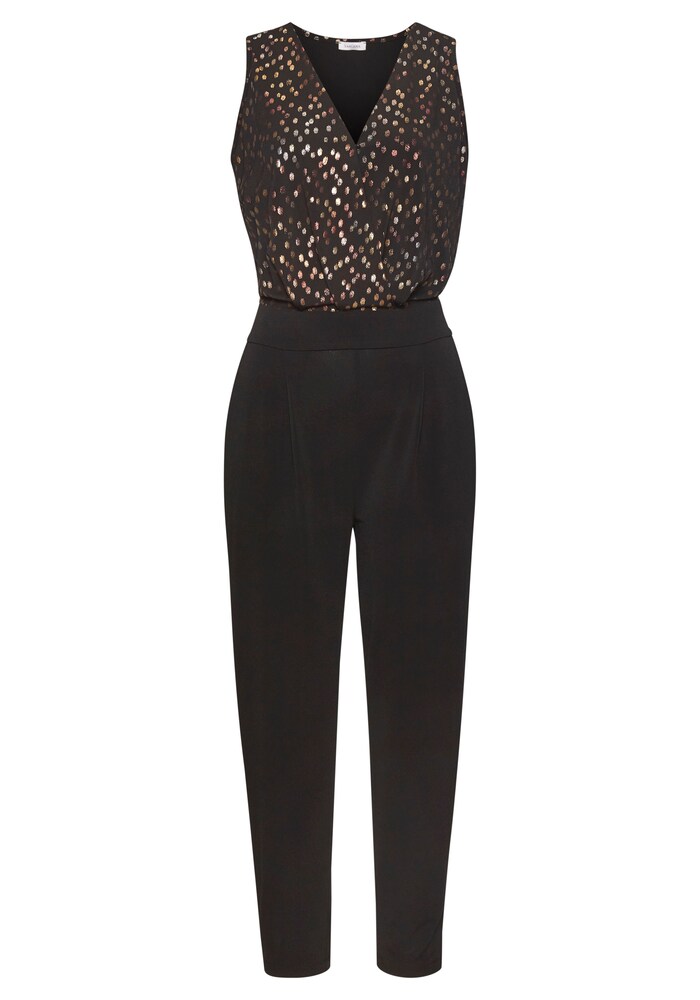 LASCANA Jumpsuit Damen Größe S gold / schwarz